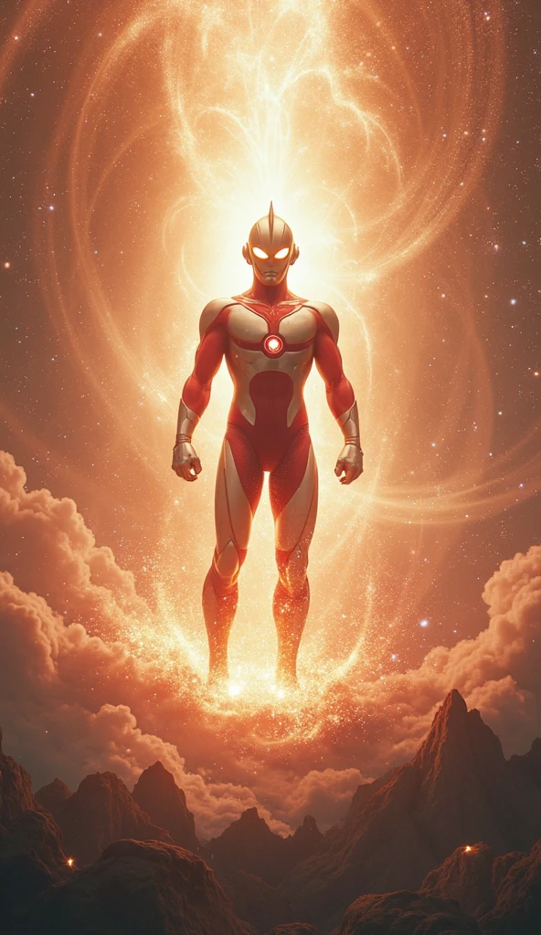 The scene where Ultraman is born、cinematic composition、Ultraman Advent