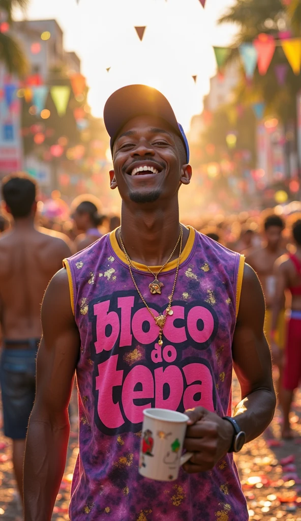 (best quality, masterpiece, high resolution: 1.2), raw photo, (1 young black man), Rastafarian, dressed as a Rastafarian, smiling, no front teeth, funny photo, sunny, huge earrings in his ears, standing on the street, Africa