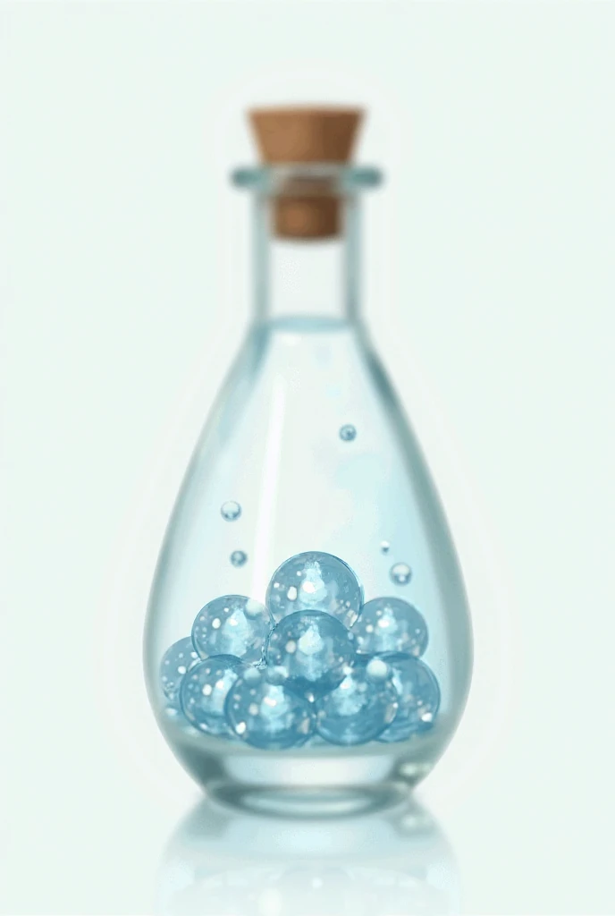 glass bottle, blue potion, circular stopper top, anime style