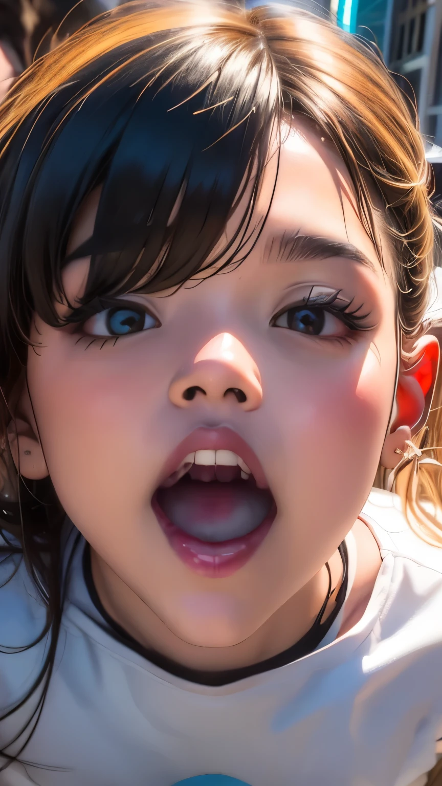 young woman、smile、(( search 。 the hairstyle is random))、 blanking 、(( masterpiece、 high image quality 、16k))、 staring closely at the viewer, (( random design springwear))、EXPLORE THE CITY AT NIGHT , big breasts, plump body, button gap , {pmbkk , }{realistic, }{ 1 girl , }{open your mouth, |}{alone, |}{how in mouth, |}{viewers, ||}{how, }{Portrait, |||||}{tongue, ||||||||||}{close-up, ||||||||||}{facial, ||}{how on tongue, ||}{ eyelashes, ||||||||||||}{nose, ||||||||||||||}{Later oral sex , |||||}{ only teeth on top , |||||||||||||||}{alone focus, |||||||||||||||}{ on the forehead, ||||||||||||||||}{ , |||||||||||||||||}{1 boy in low p , ||||||||||||||||||}{ penis, ||||||||||||||||||}{flap , |||||||||||||||||||}{ bukkake, ||||}{erections, |||||||||||||||||||}{ verbal hospitality , |||||||||||}{ half-open, ||||||||||||||||||||}{ saliva, ||||||||||||||||||||}, from above, focus face, throw, Lots of milk in the mouth :1.5、open your mouth、Bangs Hair , Age 19