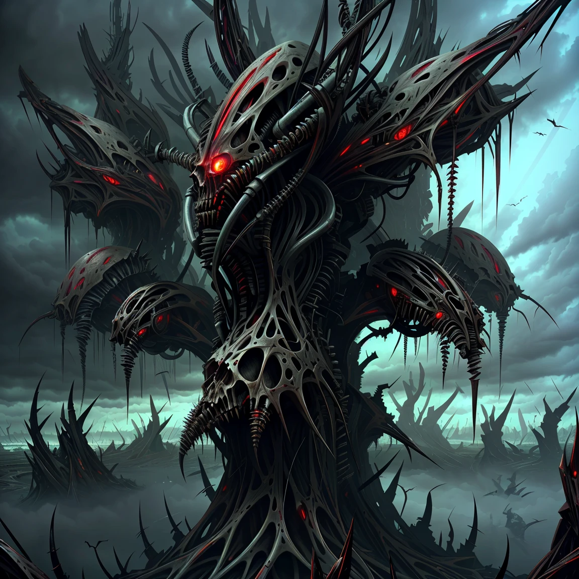 An award-winning digital image of a vamptech giant mushroom, horror, (masterwork:1.2), (dynamic lighting:1.1), intricate details, hd, 8k, blood, medieval<lora:morph_VampiricTech-20:0.839>