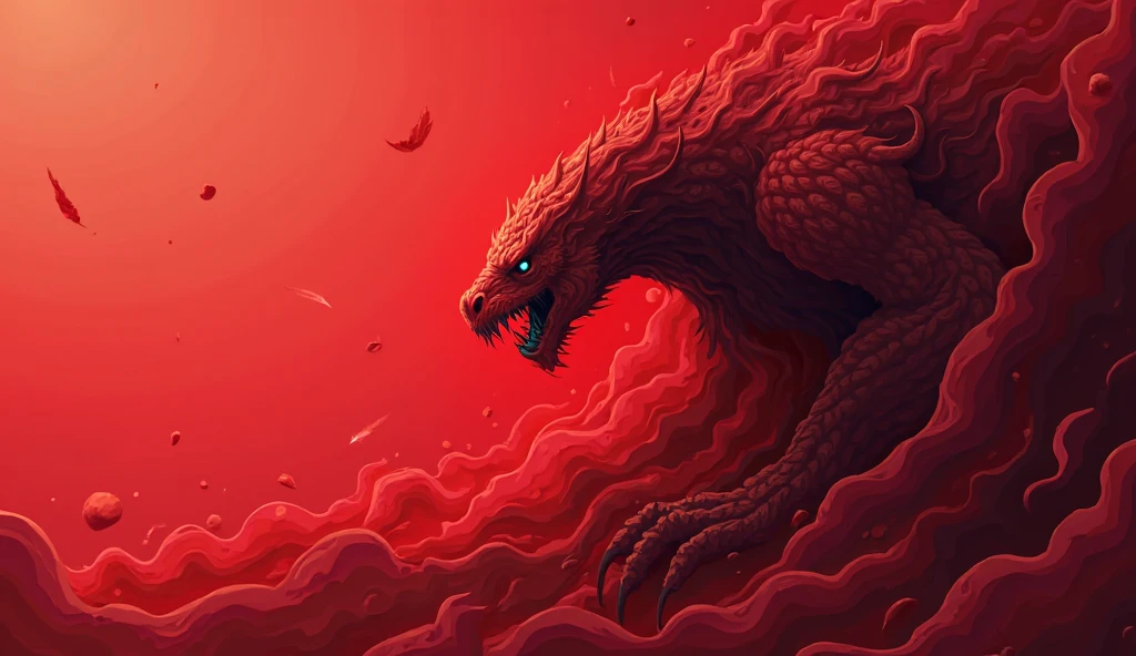 CarnageStyle, (RED, BLACK, WHITE:1.35), a gigantic whale-shaped airship floating over the open sea, <lora:CarnageStyle:1> slaughter,frightening,goo, (Masterpiece:1.3) (best quality:1.2) (high quality:1.1)