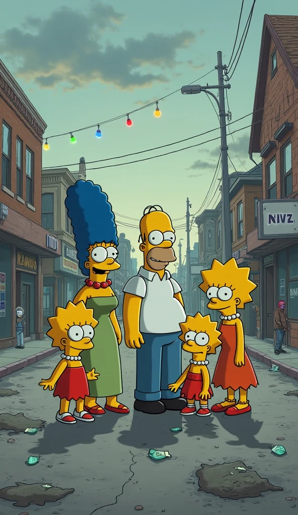 Create an image of the Simpsons an electoral scenario written Professor Mauricio Mayor of Santa Cruz da Vitória
