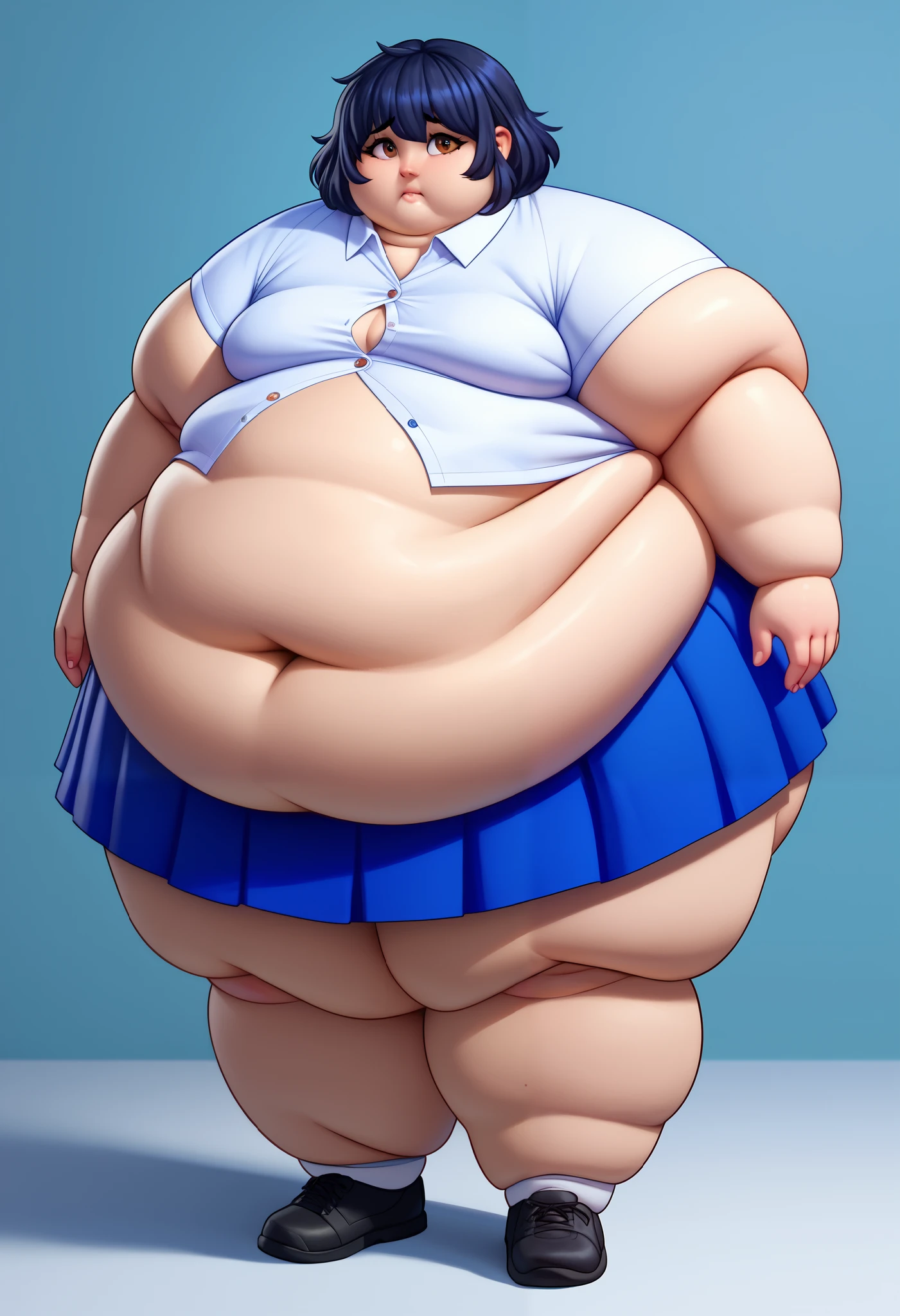 pantyhose,sailor,microskirt,cute,wariza,pink hair,blush,crop top,see throul,twintails,cleavage,crazy eyes, ((very drunk)), ((staggers)), ((belly stuffed)), ((full belly)), ((vore rabbit)),