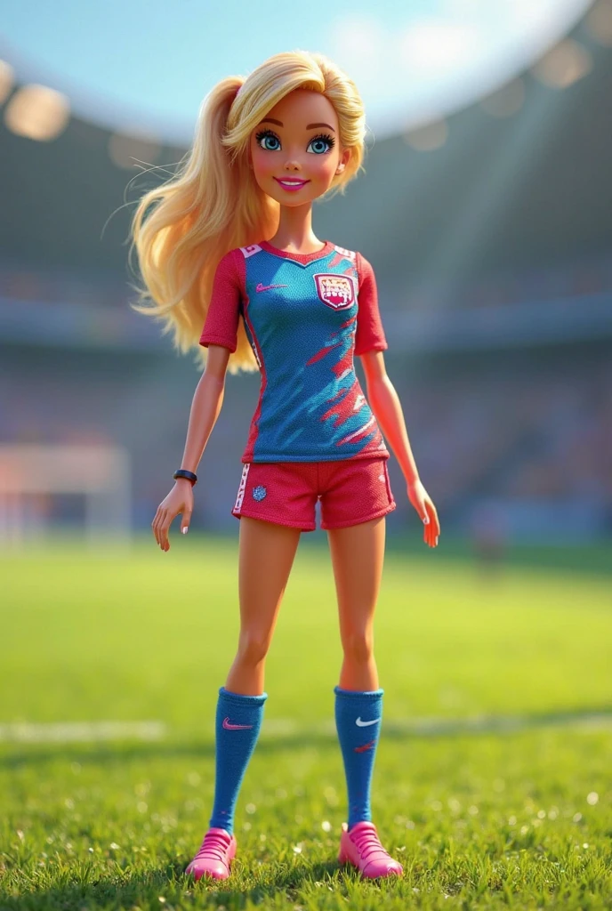 Alisha Lehmann sexy, she is playing football, wearing black uniform
