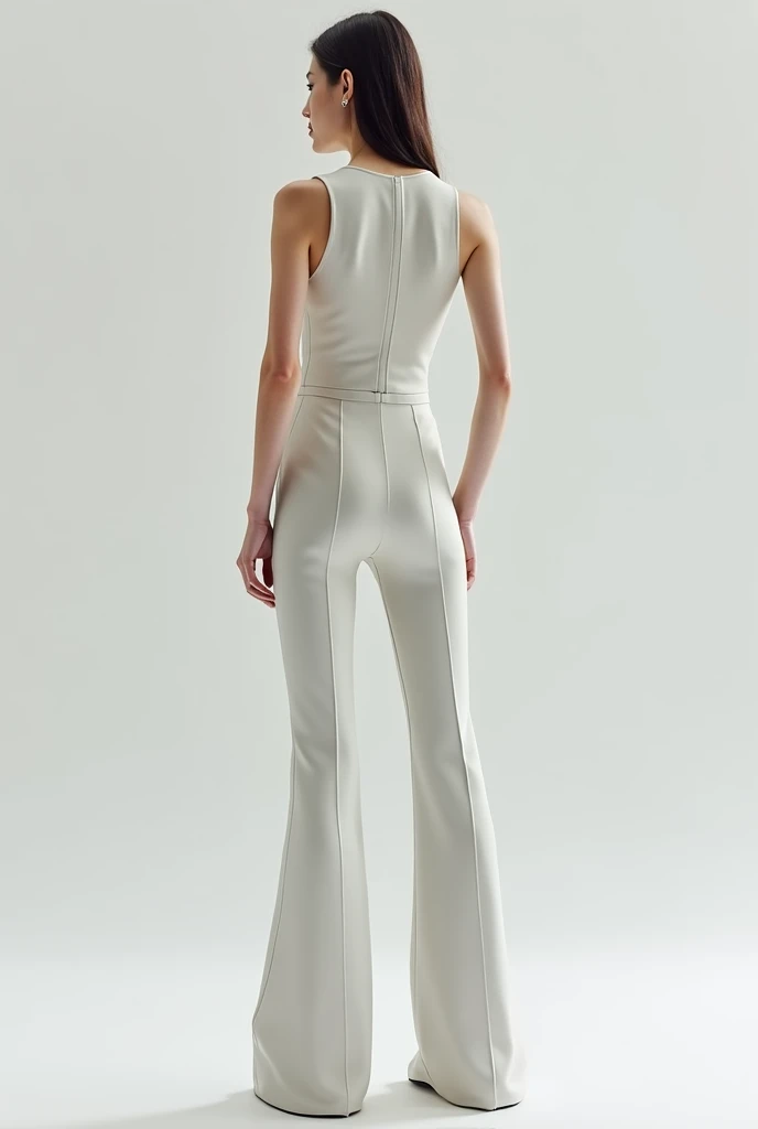 A comfortable and elegant anti-fluid set in white with light green, where the diver does not wear a collar, Their sleeves are short and the pants are sweatshirt style,