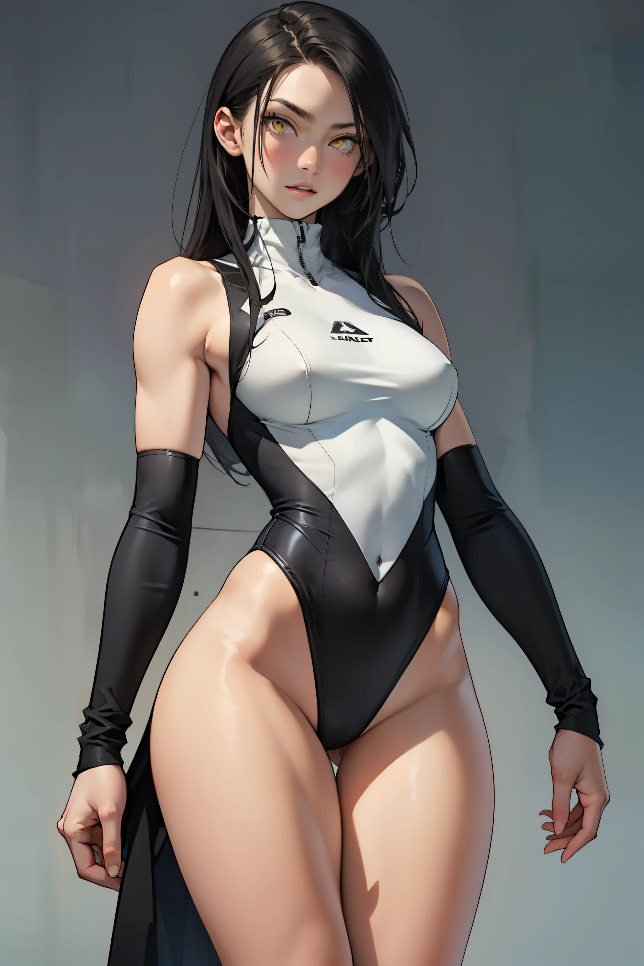1girl、aunt、mature、A MILF、Older、50 generations、breasts、lagre_breasts、big_breasts、slingshot_swimsuit、long_hair、black_hair、solo、swimsuit、black_swimsuit、highleg_swimsuit、rating:questionable、black_hair、covered_nipples、areola_slip、blush、very_long_hair、areolae、navel、striped、looking_at_viewer