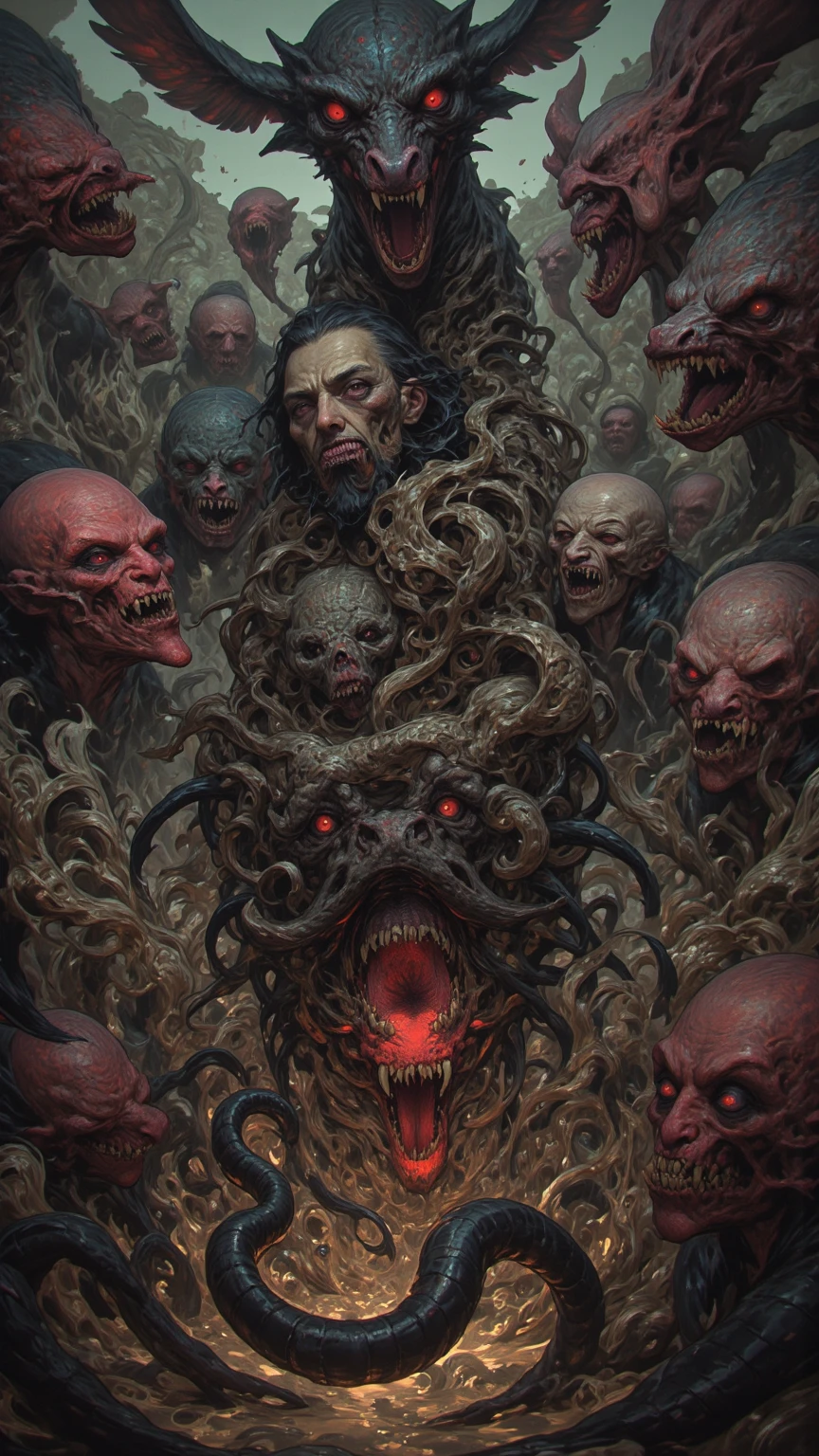 ((best quality image)), ((horror fantasy masterpiece)), (hyper detailed),alluring features((best quality dramatic lighting)), ((shockingly morbid masterpeice ))
A psychotic man embracing  beautiful woman visible intrrnal writhing,spiraling out of body, brain unraveling,striking facial  features, jarring expression, grotesquely beutiful image,Brom+ito+Bacon+ Rockwell artistry, stark, demonic possesion,skin surface raising, phobia, Nightmare inducing, gorey,hyperstylized horror-fantasy , hyperGory,abaritions, tongue slinking,elongated entering her, ghastly, perverse art, harrowing Unsettling, Graphic, Clive Barker ers hellraiser inspired, filth, pornogtaohic,shockingly morbid, sadistic Grins,hypersexual, high res, HD, hyperdetailed Insanity.