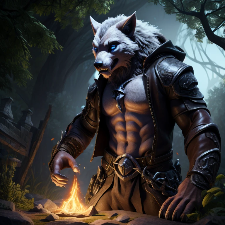 muscular feral:1.2 fat werewolf _akbal, posing for the camera. 4k, high resolution, best quality, perfect colors, perfect shadows, perfect lighting, posted on e621, blue pavo furry body, orange fur, white chest, black beard, feral wolf, Old werewolf, blue hair , cowboy male, adult, black eyes, realistic eyes, looking at camera, masculine, (muscular, dense build:1.4, muscular shoulders, strong pecs), correct anatomy, dad body, (photorealistic fur, detailed fur, epic, masterpiece:1.2), (detailed forest, jogging, sunshine:1.2), sexy shadows, (by echin, by Taran Fiddler, by takemoto arashi, by Traver009, by Juiceps), (detailed eyes:1.2), impressive physique, struggling, bothered face, exhausted, detailed  yellow eyes, looking at camera, (close-up):1