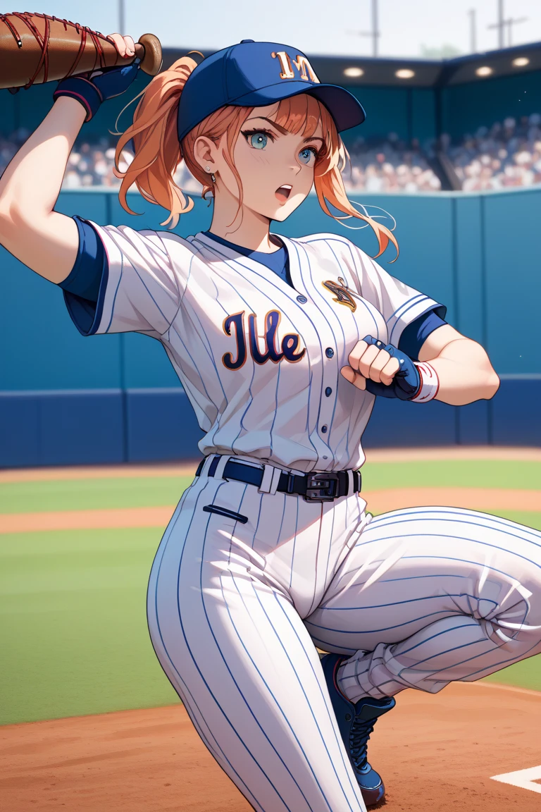 Browsing Caution,(Petite),(Cute man's daughter),((Groin bulge)),Baseball uniforms,blonde low twintails,See-through