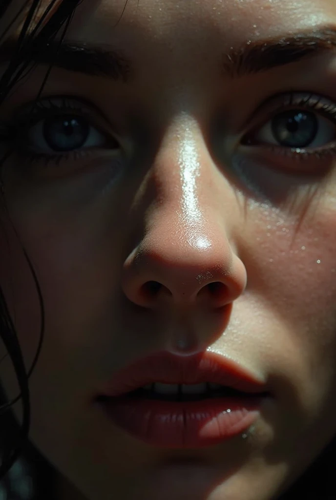 face, close-up. short, Red hair, green eyes, wet, open mouth, drool sex . ((elegance. Photorealism. Unreal engine. 3D model. Ultra high quality textures. high detail. Resolution 8K))