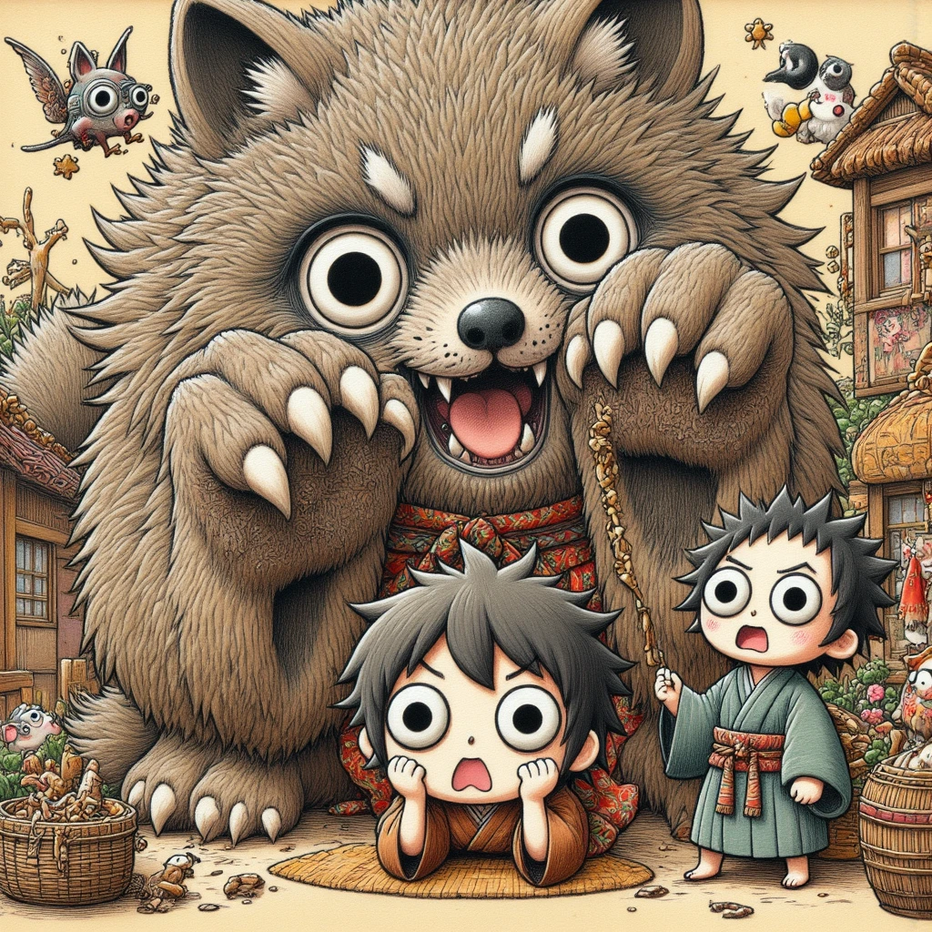 Zashiki-warashi, a child-like monster that lives in the house