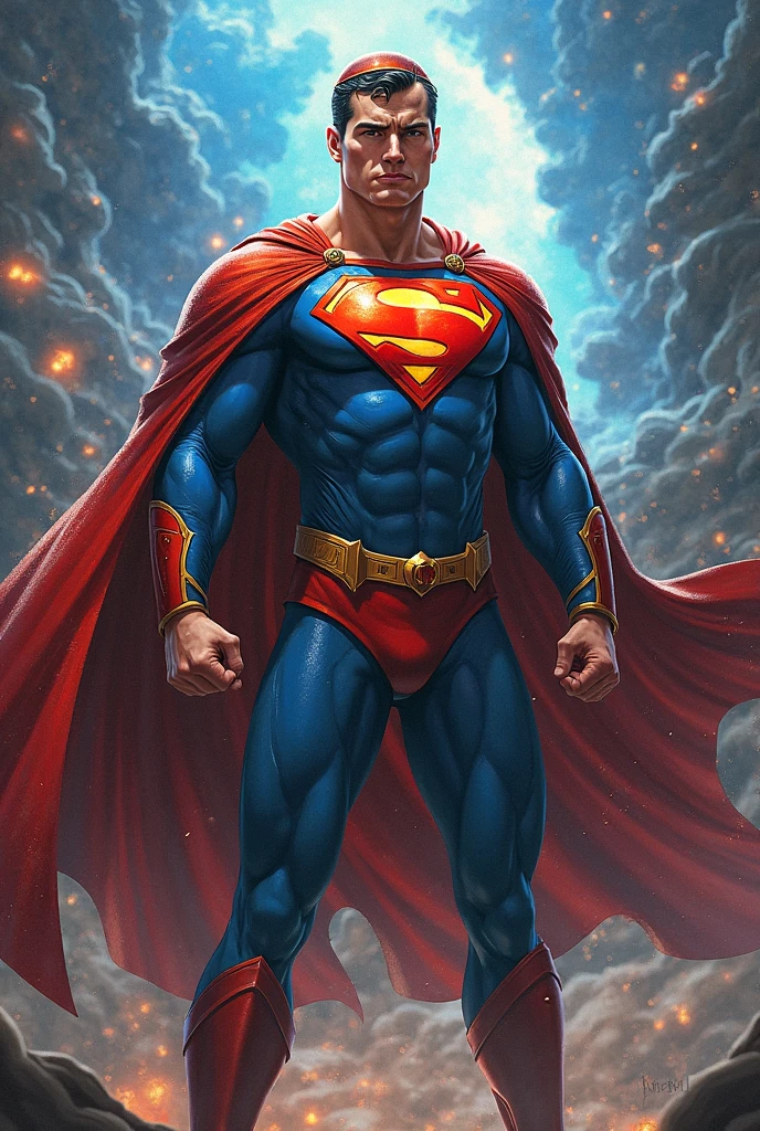 Super juif avec une kippa et un costume de superhero avec l'etoile de david sur le torse