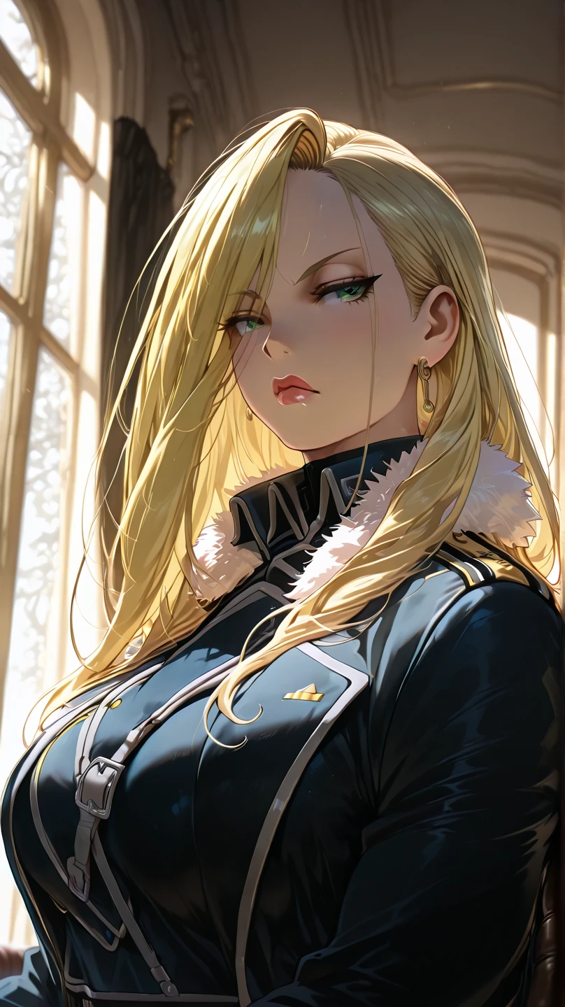 masterpiece, Highest quality, Highly detailed CG Unity 8k wallpaper,((whole body)), ((Bedroom inside the spaceship)), (Long pointed ears), Elegant long wavy platinum blonde hair, ((Average chest, Self-illuminating skin)), ((Revealing black military uniform)), ((Spread your legs)),(Mechanical Circlet), (blush), , (Captivating smile), A cute, symmetrical face, Key Art, Awards, intricate detail realism hdr, Photorealism, Hyperrealism, Ultra-realistic, Dramatic Light, Strong Shadows, Nice views, Depth of written boundary