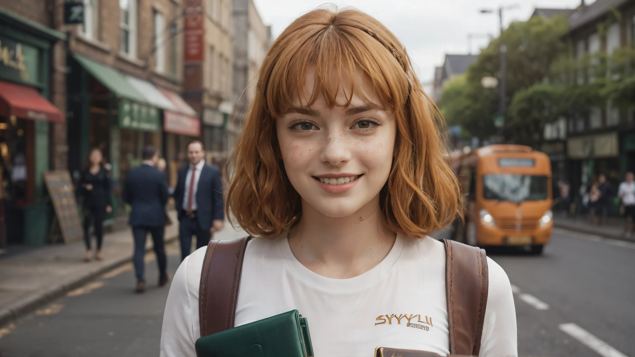 (masterpiece), best quality, expressive eyes, perfect face, multilevel marketing, midriff, Areolae, medium ginger hair, Hairclipa, limbus salesmen woman, perfect anatomy, (((holding an sales briefcase))), (((closeup face))), tall woman with a muscular physique and long, orange ginger hair, hair with bangs, freckles, forehead, topless, green eyes, irish woman, tight shirts, bulk, chubby, fatty, foot, bra, sweaty, sweat look, full Body, working, small breasts, angvall, laying down, longhouse background, leather shoes, tall, Ireland woman, belt, ((white shirt)), smiling warmly, walking, agressive look, promoting as job, trouser leggings, city environmental, ((skyclad)), Ireland background, ((chest freckles)), Dublin, (((salesmen employee))), Weasleys, ((Hermione)), (((promoting her products in front of peoples)))