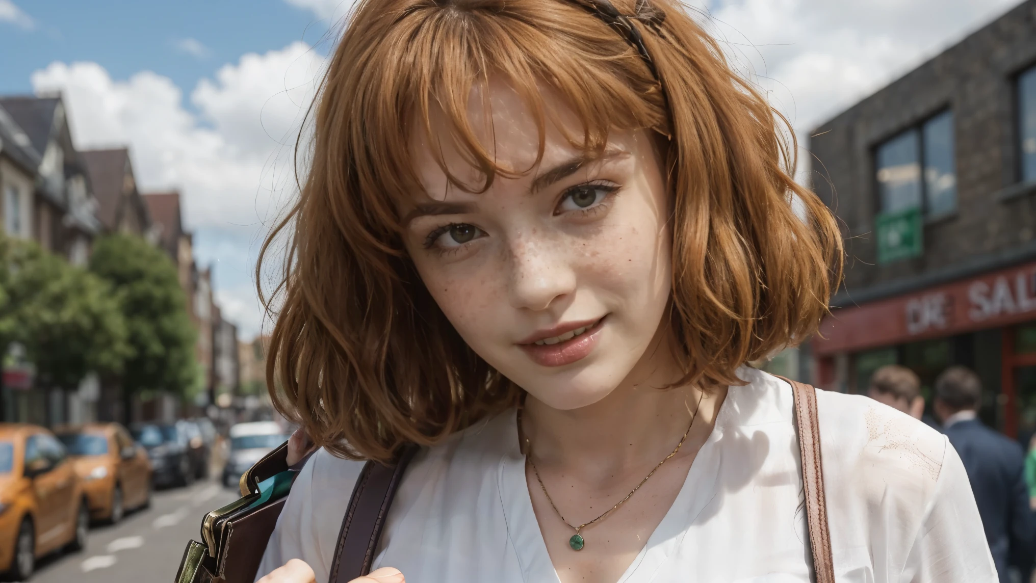 (masterpiece), best quality, expressive eyes, perfect face, multilevel marketing, midriff, Areolae, medium ginger hair, Hairclipa, limbus salesmen woman, perfect anatomy, (((holding an sales briefcase))), (((closeup face))), tall woman with a muscular physique and long, orange ginger hair, hair with bangs, freckles, forehead, topless, green eyes, irish woman, tight shirts, bulk, chubby, fatty, foot, bra, sweaty, sweat look, full Body, working, small breasts, angvall, laying down, longhouse background, leather shoes, tall, Ireland woman, belt, ((white shirt)), smiling warmly, walking, agressive look, promoting as job, trouser leggings, city environmental, ((skyclad)), Ireland background, ((chest freckles)), Dublin, (((salesmen employee))), Weasleys, ((Hermione)), (((promoting her products in front of peoples))) 
