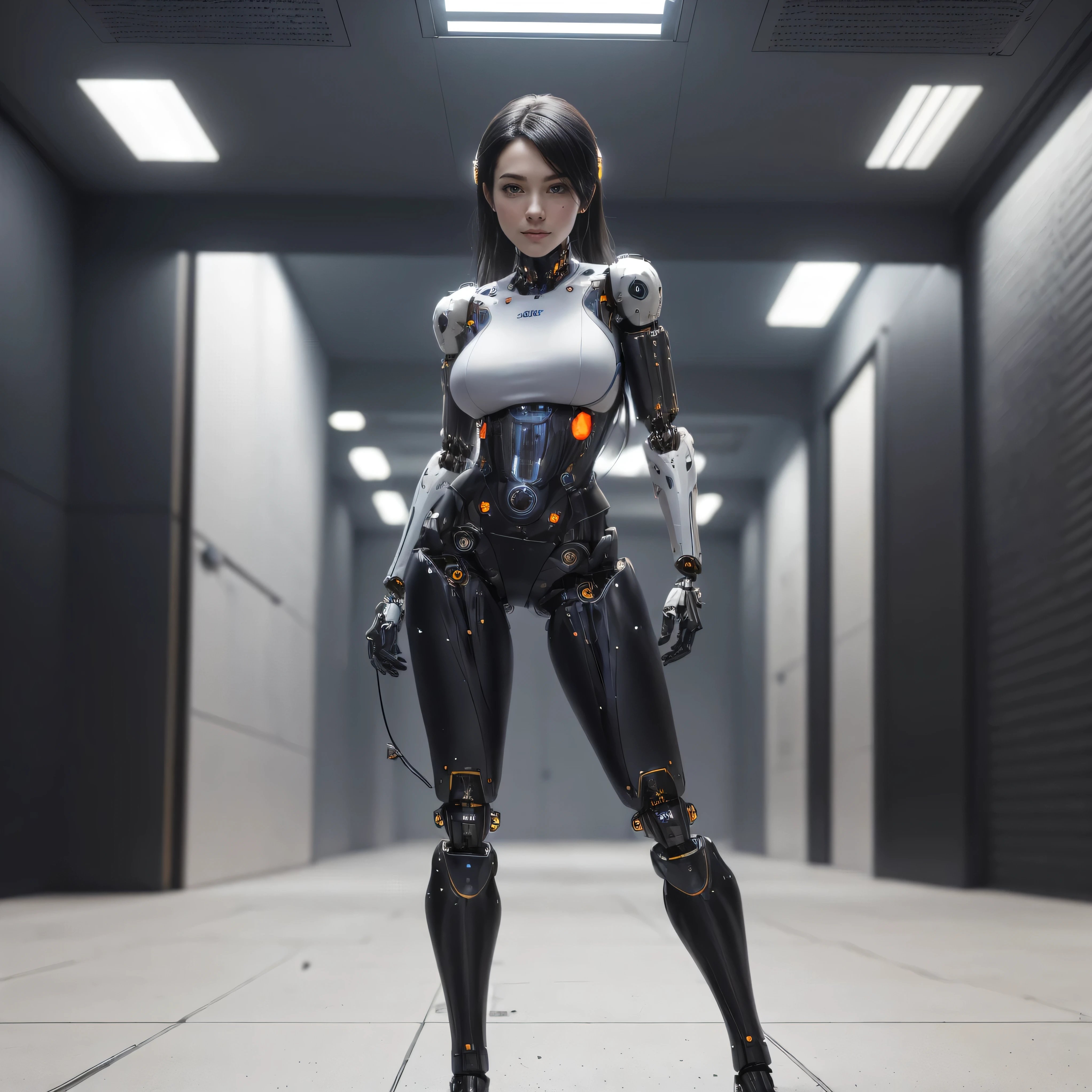 intelligent bionic robot, 3 women’s heads, woman, cyborg robot parts, microchip, Bright studio, hyperrealism, high detail on the face, delicate details, soft writing, rimlight, Rendered by Octane, Unreal Engine 5 rendering, Mechanical Public Enemy Style, 16k, best image quality, TESTIFIES, white balance on the lunar surface, High key lighting, for a soft and graceful atmosphere, Ultra A High Resolution, Big Breasts Machine, cyberpunk, Connect to many cables, In production, Battle Angel Alita, ((((big smile)))), ((((wide thigh opening with both thin long legs)))), ((((Head of a age kawaii Japanese idol)))), ((((pixie cut)))), ((((A cyborg with a humanoid precise mechanical robotic pure ultimate matte black metal most one and only muscular skinny tight body from the neck down)))), (huge metal breast), ((((extremely thinnest mechanical waist)))), ((((precise mechanical robotic arms and hands and super long neck)))), ((((pure gold hair)))), ((((vigorous)))), ((((boyishly)))), ((((full body)))), ((((Ultra hires)))), ((((master piece)))), ((((best quality)))), ((((detailed)))), ((((photo realistic))))