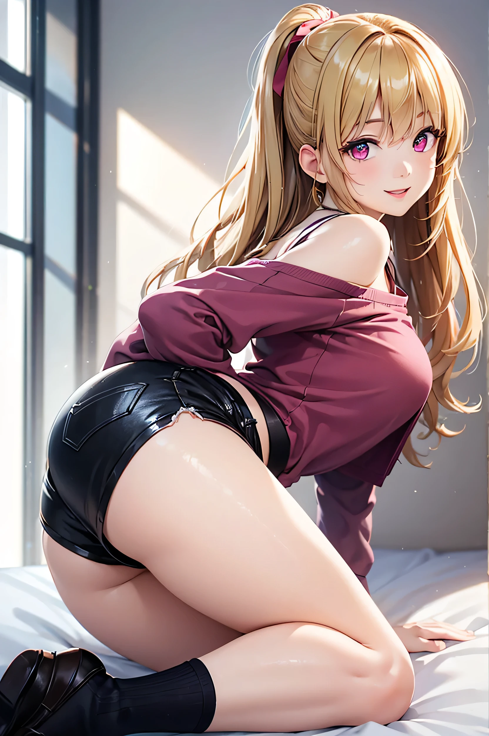 ultra-detailliert, hight resolution, (Realistic, Photorealistic: 1.4), 8K, Raw photo, (masutepiece), (Best Quality), physically-based renderingt, Female college student, long blonde hair, Korea, Unbuttoning socks and looking at them_white_BunnySuit, masterpiece, best quality, ultra-detailed, illustration, kawaii, detailed light, happy, smile, blush, Highlights hair, hair, beautiful detailed body, detailed sparkling eyes, 1girl, looking back, showing skin, buttocks, bare thighs, perfect limbs, underwear, on laying in bed, ready for sex, sexy pose, attractive pose, , small chest, B breast, full view of buttocks, showing buttocks, in heat,, legs open, show vaginal rupture, ((cum in )), (red eyes), ((white bunny suit)), ((spreded legs)) ,((cum)), correct anatomy, correct hands, perfect anatomy