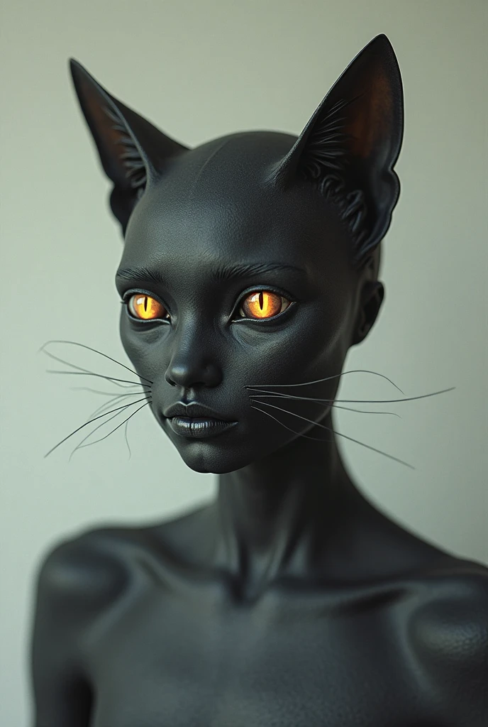 one girl, elf ears, , pure, cute naked, topless, a Woman alien mix, human Body, big tits,   shed skin, alien nose but the Rest of the face ist human, (((whiskers))) big eyes, full black eyes, hybride 10 % Cat 50 %alien and  40 % human, face mostly woman,  shed kin at Body Arms and shoulders and neck , full black Iris, slender No clothes,snake shed skin, black skin, fat lips, bimbo lips, tail, fangs,snub nose, Reptile skin, big tits, big ass, slim waist,full naked, Chain