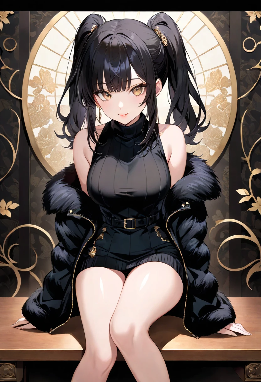 (top-quality、in 8K、32K、masterpiece、nffsw、超A high resolution、Impresionismo、Photorealsitic:1.2)、Colossal tits、cowboy shot, detailed faces and eyes、 nightclubs、Fancy lighting、Jack-o'-lanterns are placed、Halloween Costumes、beauitful face、blurry backround、16-year-old beautiful girl、shinny skin、long、Beautiful black hair、Blunt bangs、Blue eyes、(Katyusha:1.2)、Tiger ears、Tiger tail、Small shirt、a miniskirt、Short boots、Curve、Stand on one knee、(I can see panties.:1.2)、Embarrassing face with mouth closed、On all fours、Chained collar、Iron Man in Chains