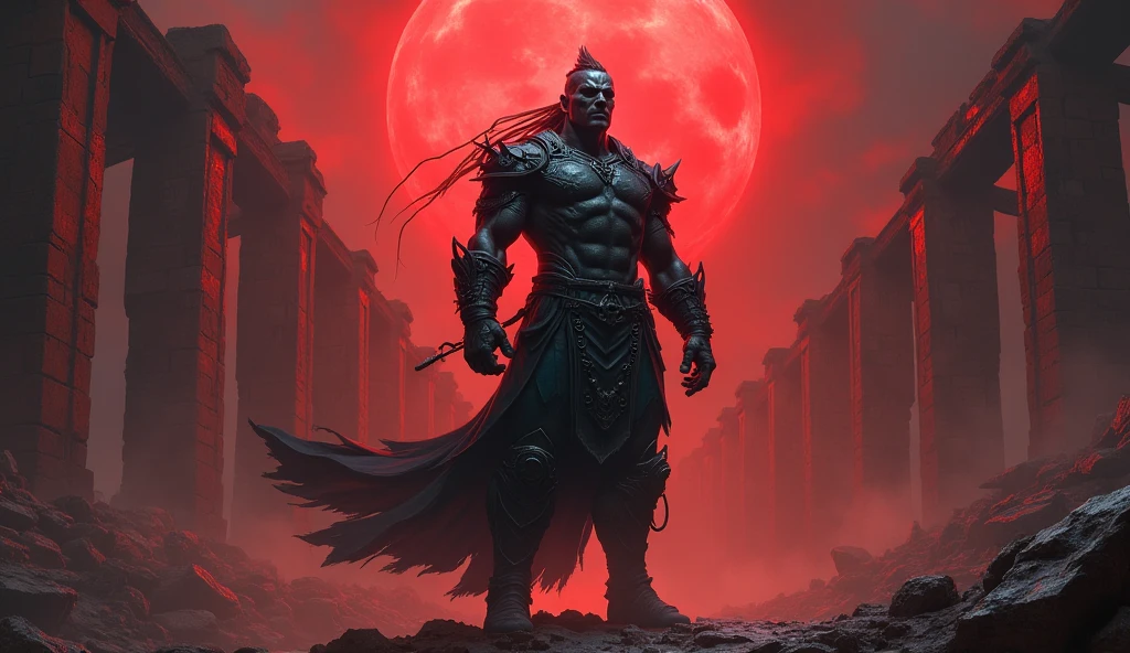 cinematic photo ((masterpiece)),((best quality)),8k,high detailed,ultra-detailed,intricate detail,((no humans)),((wearing armor)),(two legs),eerie,horror,underworld,Chinese folklore,((giant mamian)) standing atop the Naihe Bridge,souls crossing the bridge under a blood-red sky,ethereal and haunting,Smoke effects swirling around,capturing the eerie atmosphere of the underworld,Crimson and gold color scheme,Asymmetric composition,Maxon Cinema 4D rendering,depicting the spectral journey of souls in the afterlife.,<lora:mamiangui_V1:0.85>, . 35mm photograph, film, bokeh, professional, 4k, highly detailed