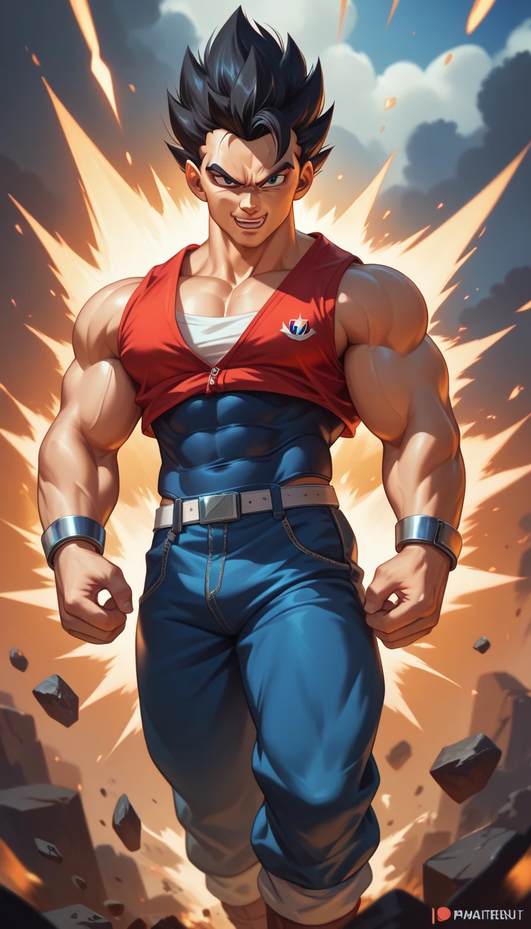 A big muscular Ash Ketchum from Pokémon sitting on a weight bench with shoulders slumped. Wearing a full American football uniform and cleats staring blankly as he listens to hypnotic subliminals through headphones while monitors around him display pulsing spirals to keep him in trance as he becomes a big dumb bodybuilder football jock. Open mouth. IQ drain. Dumber. Hypnosis. Trance. Brainwashing. Digital painting. Anime. Bulging crotch. Big muscles. Big traps. Big biceps. Big triceps. Broad shoulders. Big pecs. Bro.