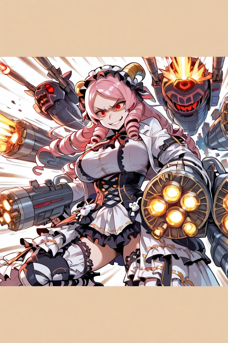 Anime girl posing for camera with pink hair and steampunky dress, Seductive Anime Girl, biomechanical oppai, small curvy loli, Big breasts!, from the azur lane videogame, marin kitagawa fanart, beautiful alluring anime woman, steampunk beautiful anime woman, fluffy chest, with a big chest, splash art anime loli, Big breasts!!,(Ultramammy:1.5)