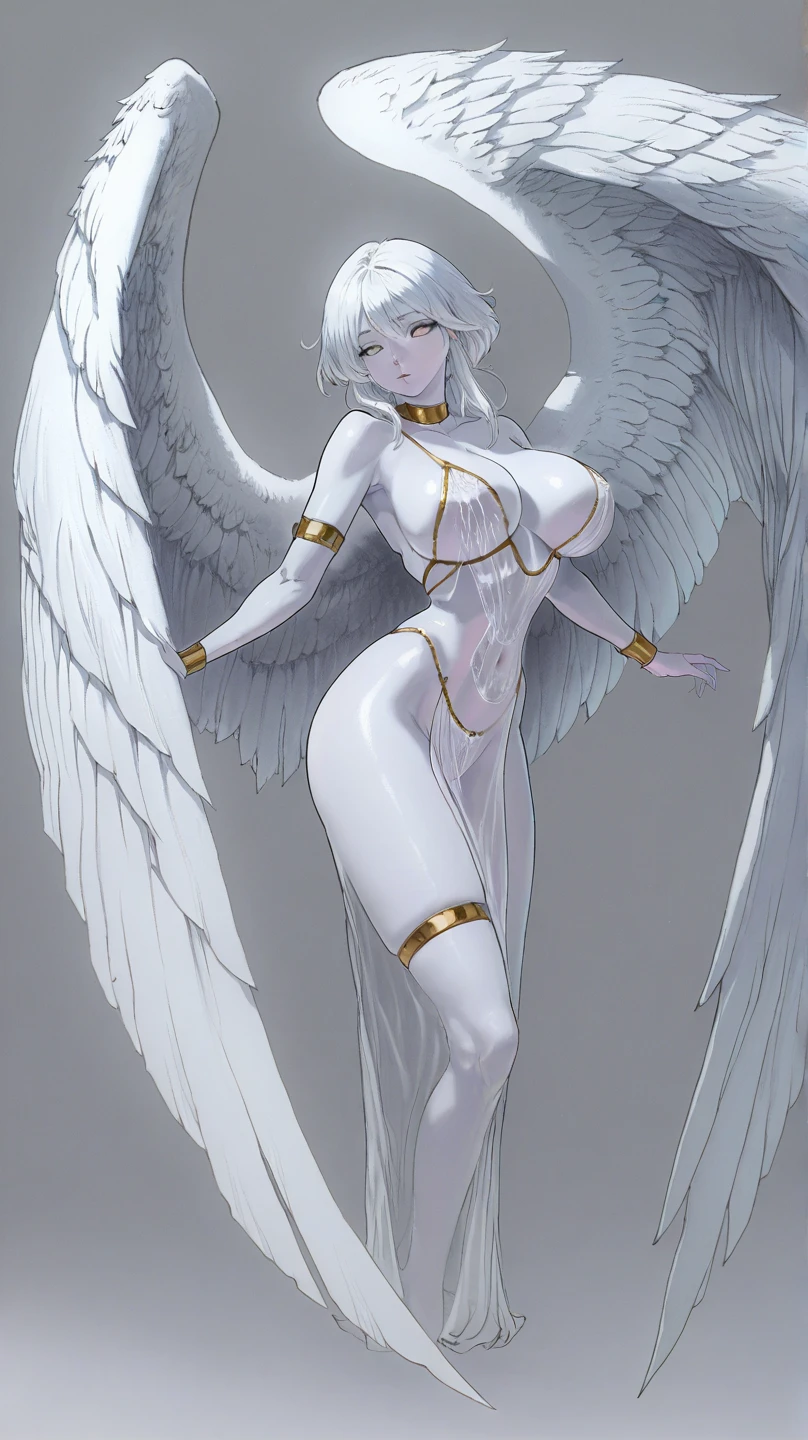beautiful alluring biopunk angel emilia clarke, pale skin, glowing halo, biopunk angel wings, at a biopunk temple in the sky, loose white linen chiton, cleavage, barely clothed, exposed breasts, fantasy Theme, biopunk theme, HR giger theme Fiverr Dnd Character, Octane Render, Digital Art, Extreme Detail, 4k, Ultra Hd, Polished, Beautiful, Hyperdetailed, Intricate, Elaborate, Meticulous, Photorealistic, Sharp Focus, Wlop, Character Design, Unreal Engine, 3d Rendered, Volumetric Lighting, Reflections, Glossy, Digital Illustration, Pose, Suggestive Pose, Lewd, Full Body Shot, anatomically correct, vissible nipples, puffy vagina, versy small breast size, small breasts, perky small breasts, 💖❤💕💋❣