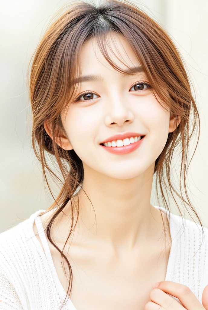 8k,Highest quality,(masterpiece:1.2),(Realistic),(Realistic:1.37),Ultra-high resolution,1 female college student,Long Wavy Hair,smile,Beautiful Eyes,Beautiful teeth alignment, In town,(((T-Shirts))),Big Breasts,Perfect body,Perfect Fingers,Professional Lighting,gravure,Detailed face and skin texture,fine grain,RAW Photos