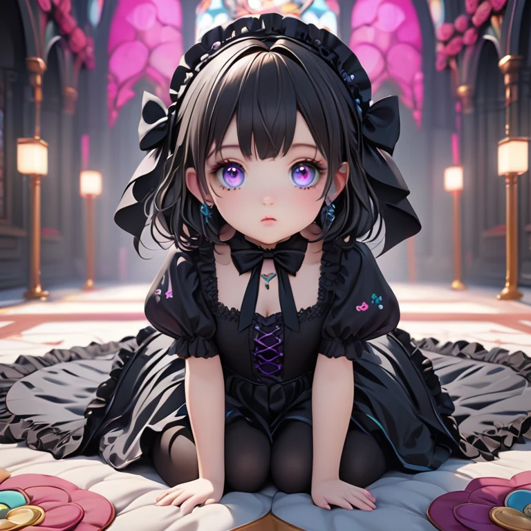    
1 girl, masterpiece, best quality, best quality, Amazing, beautiful detailed eyes, finely detailed, depth of field, extremely detailed CG unity 8k wallpaper, full body, kawaiitech,gothic colors, kawaii, cute colors, 
