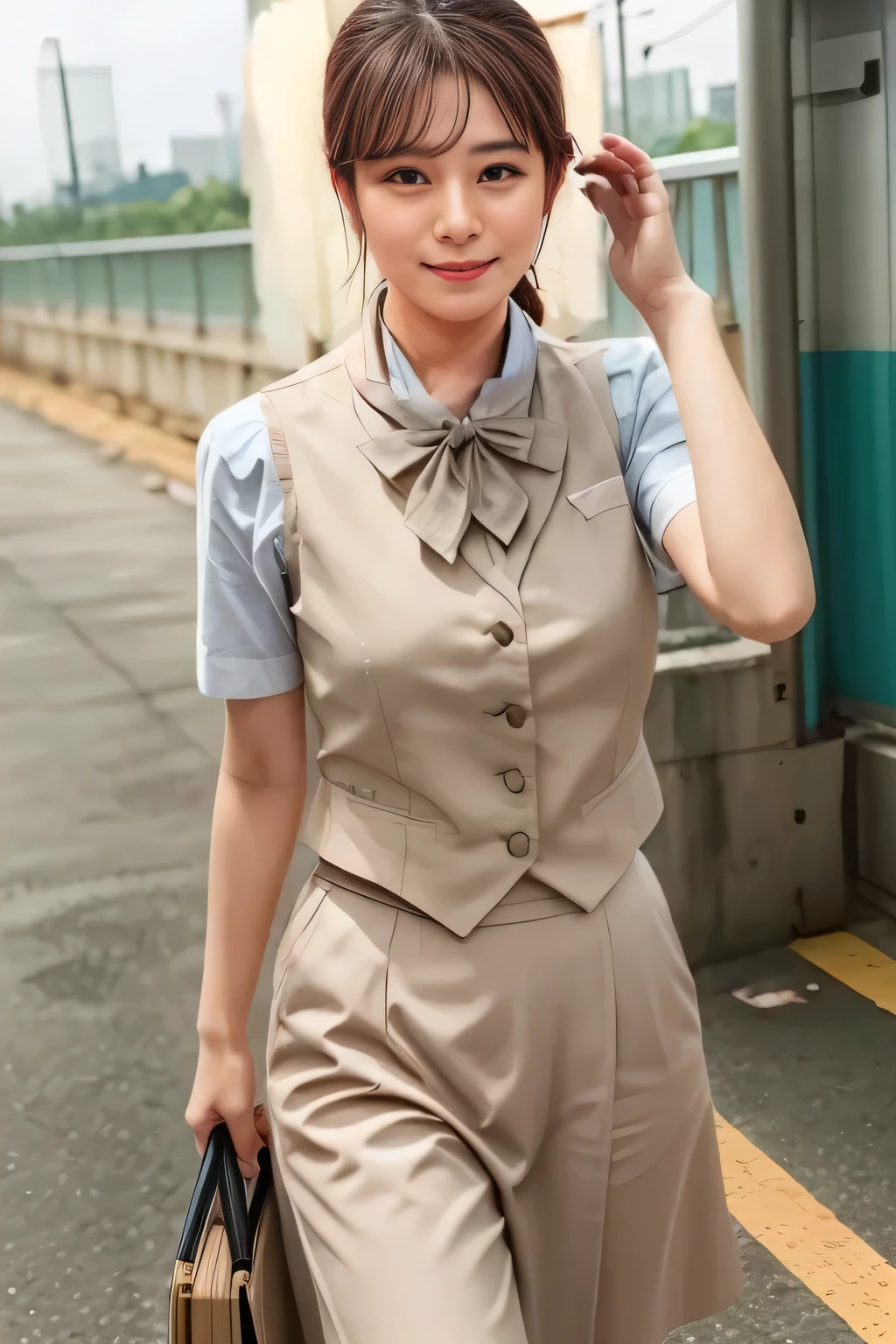 Ultra-realistic 8K CG,masterpiece,小顔のFemale Space Detective Annie、Costume with fringe、((Highly detailed background, Delicate pattern, Intricate details)),Brown fringe mini skirt、Action scenes with underwear visible、Brown vest with fringe、clothes、Ultra mini skirt、(White shorts:1.5)、,Female Space Detective Annie、Brown mini skirt with fringe、White panties、High Kick、Spread your legs wide、White pantiesがよく見える、Female Space Detective Annie、立膝で股を開いてWhite pantiesが見えている、beautiful 、居合いのポーズでWhite pantiesが見える、front、beautiful thighs、Highest quality,very detailed 顔,andてもbeautiful目 and 顔,and