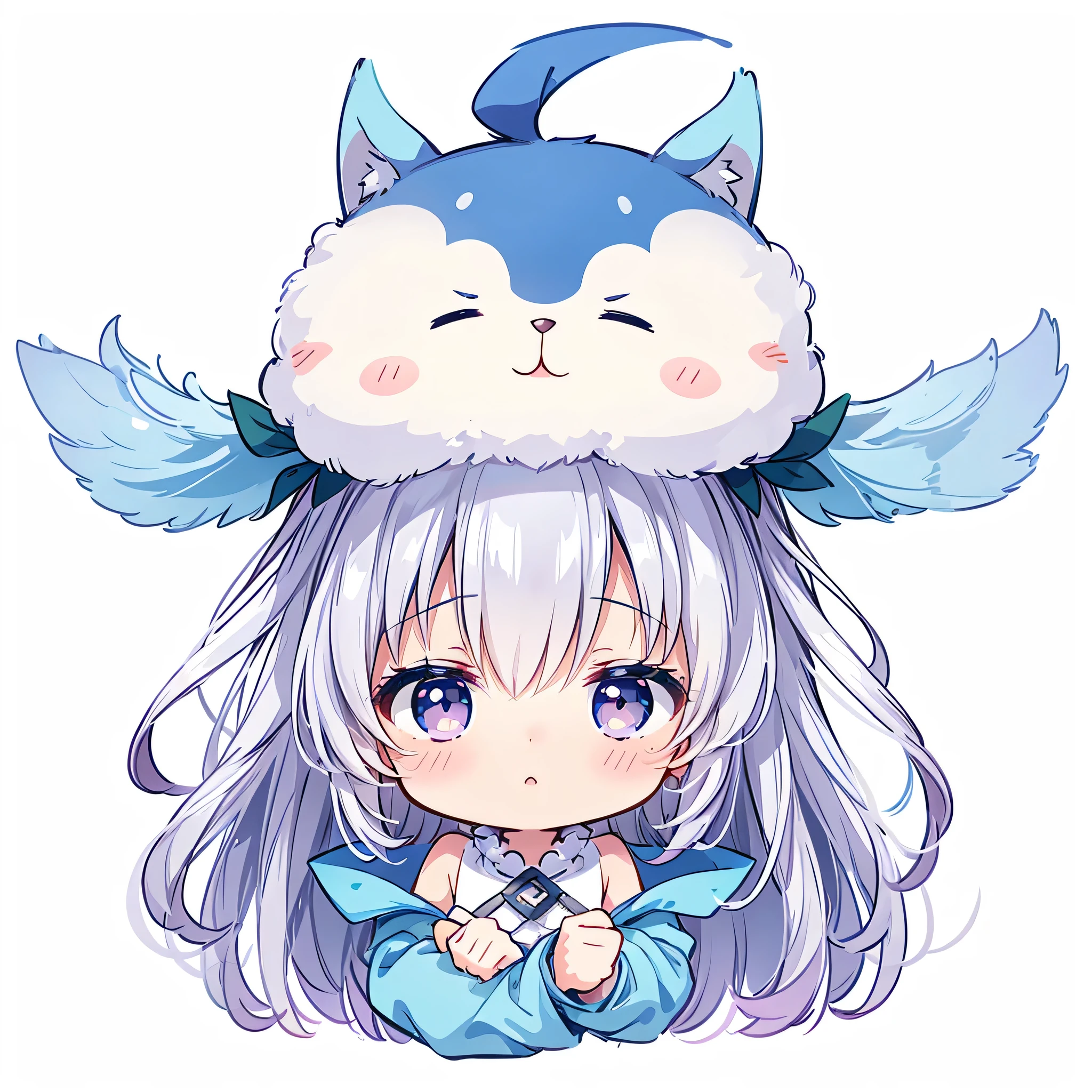 best detail、Highest quality、Baby Face、cute、(white background),( little character :1.4) 3:3、Alone,full body、