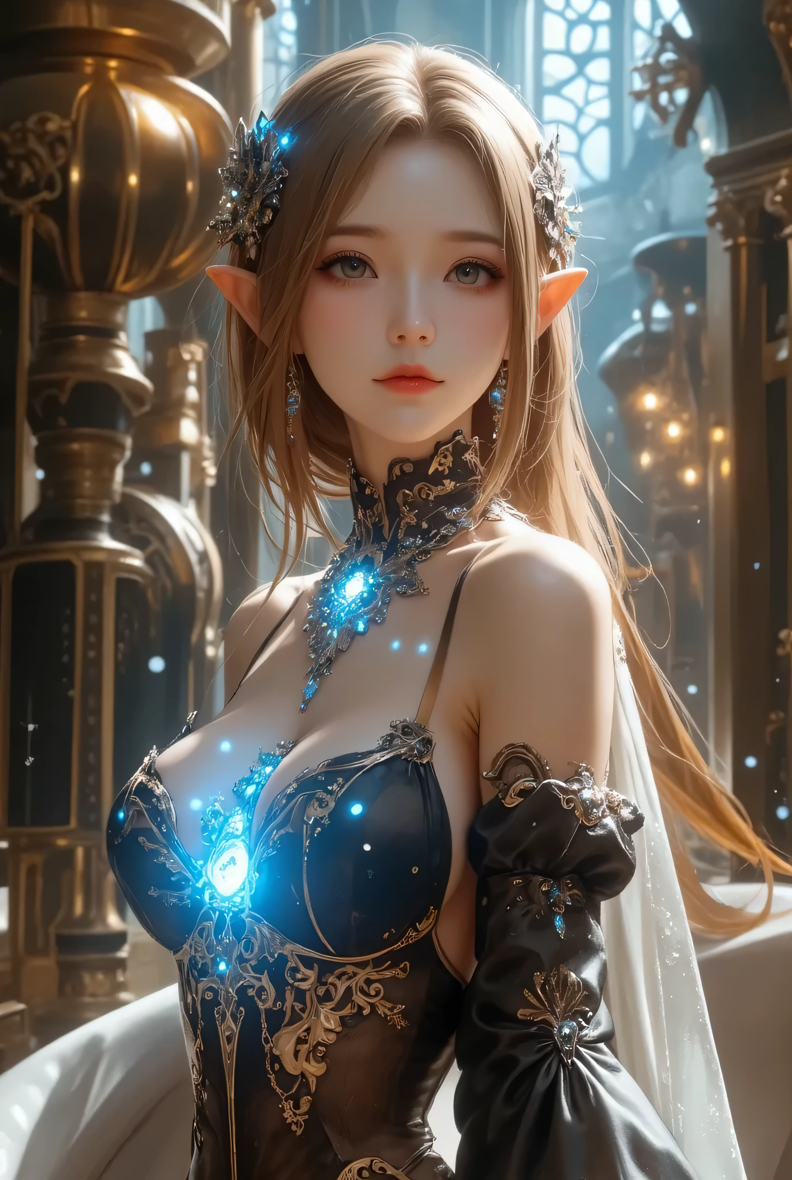 Ultra-detailed complex 3D rendering of the face, (masterpiece, top quality, octane rendering,), glamour shots full body image, very beautiful young elves, cleavage, (highly detailed skin: 1.2), (exposure: 1.1), ((blue micro bikini: 1.95)))). , 8k, (((very soft breasts)), (((conspicuous large pink areola)), beautiful Caucasian woman with white skin with full soft breasts with big buttocks, one, long braided hair, big breasts, dynamic angles, (((huge breasts: 2.4)), ultra-realistic photos, ((((((silver hair)))), futuristic urban background, facial muscles, (((((detailed and glamorous silver crown)))), In the style of Marvel Comics, ArtStation Trends, Clear Focus, Intricate Details, Very Detailed, Detailed Green Eyes, Sharp Focus, Digital Rendering, Professional, Abs, Lip Gloss, Glossy Skin, Sexy Pose, Golden Tattoo All Over Body, Silver Pattern All Over Body, Silver Lame Skin, Gold Glitter Skin, Mansuji, Buttocks, Jeweled All Over the Body, with silver scales, silver hair,