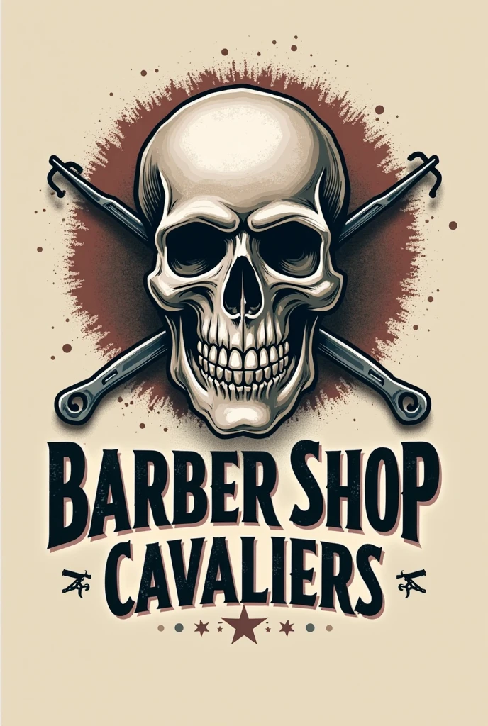 Logo. Barberia skulls and razors