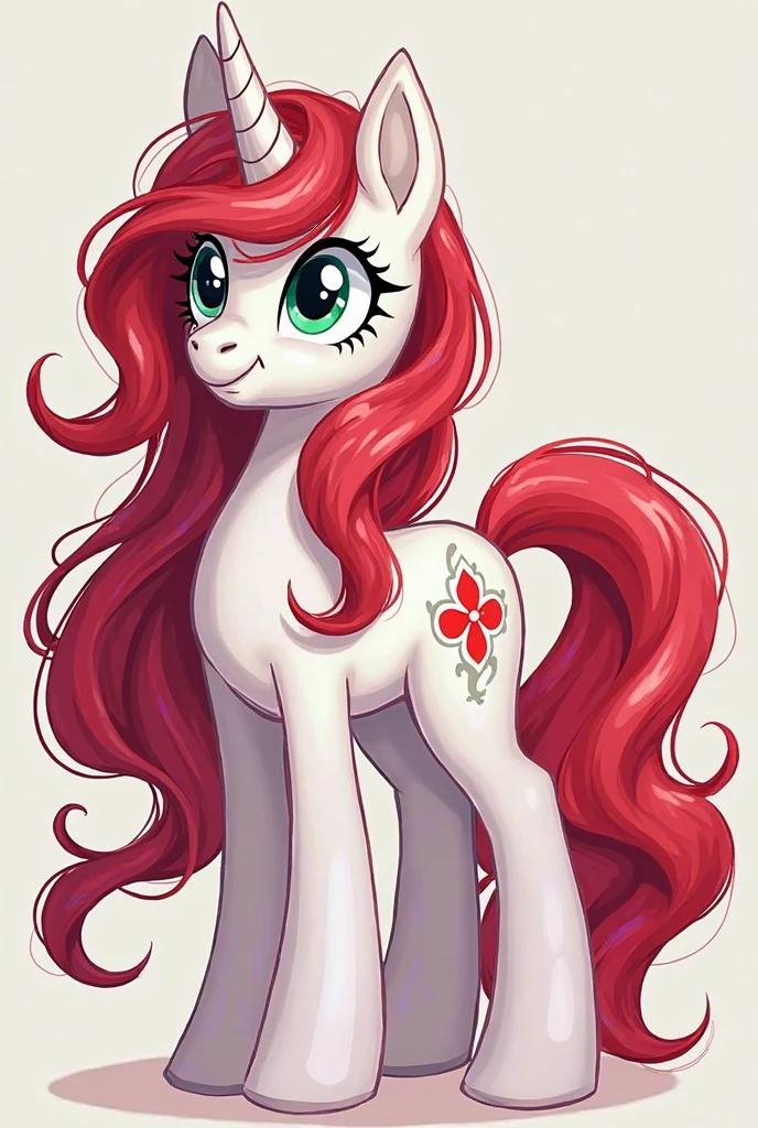 score_9, score_8_up, score_7_up, score_6_up, score_5_up, pale white body, Roseluck, earth_pony, skin body, two-toned hair, gradient hair, long hair, green eyes, makeup, feral, pony, smile, steam, large ass, bubble butt, chest fluff, looking at you, ((high_res)), an eye level shot, looking back, (depth of field), muted colors, adult, simple background, white background, ((butt in bunch of flowers)), 