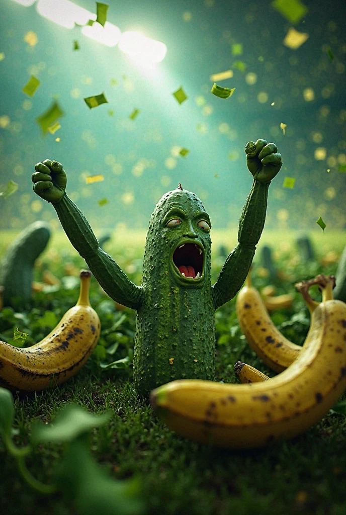 An avocado man smoking in a marijuana greenhouse with several spliffs flying around
