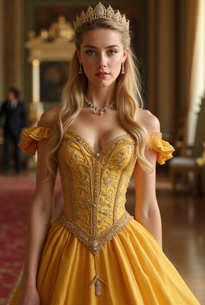 ((masterpiece,best quality,edgQuality)),(smile:0.8),
edgHauteCouture, a woman in a dress,wearing edgHauteCouture
<lora:edgHauteCoutureIV:0.7>
<lora:Anime_Nadia:0.5> blonde, nadia, nadia_face, nadia_body, choker, sunglasses,elbow gloves,crown