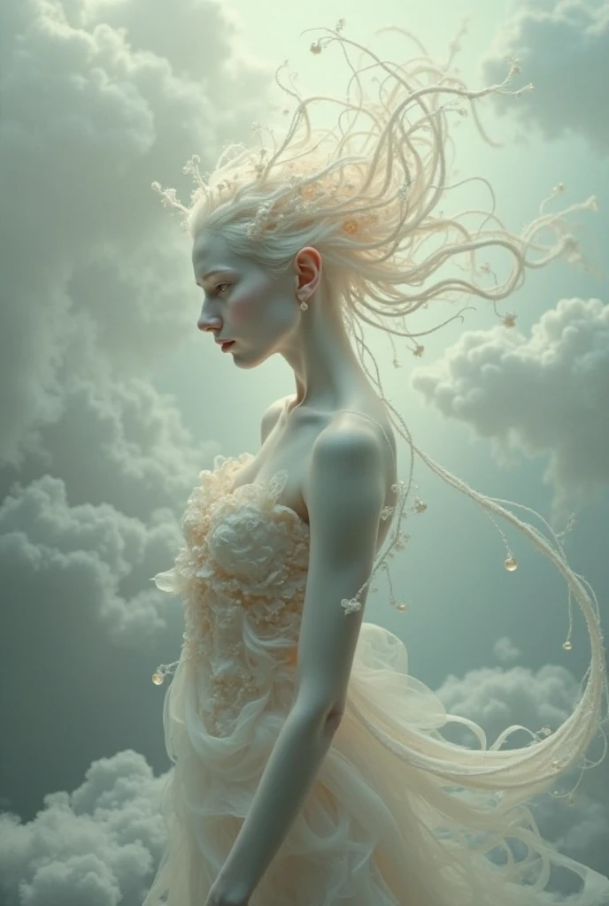 Create an image by 3D illustrator sinai, pure devine pale skin