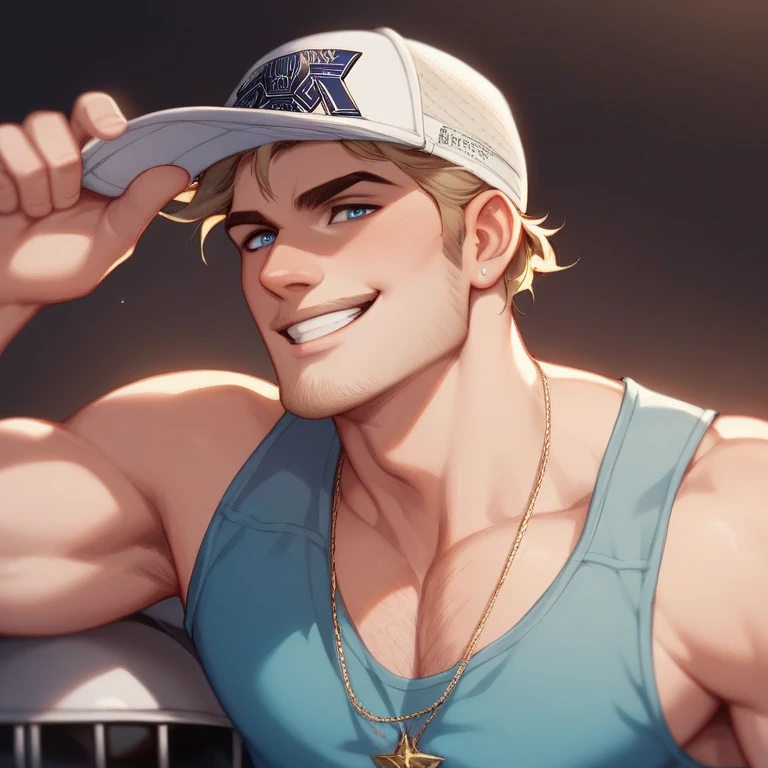 blond hairy man wearing a tank top <lora:Stringer_v5-000029:0.85>