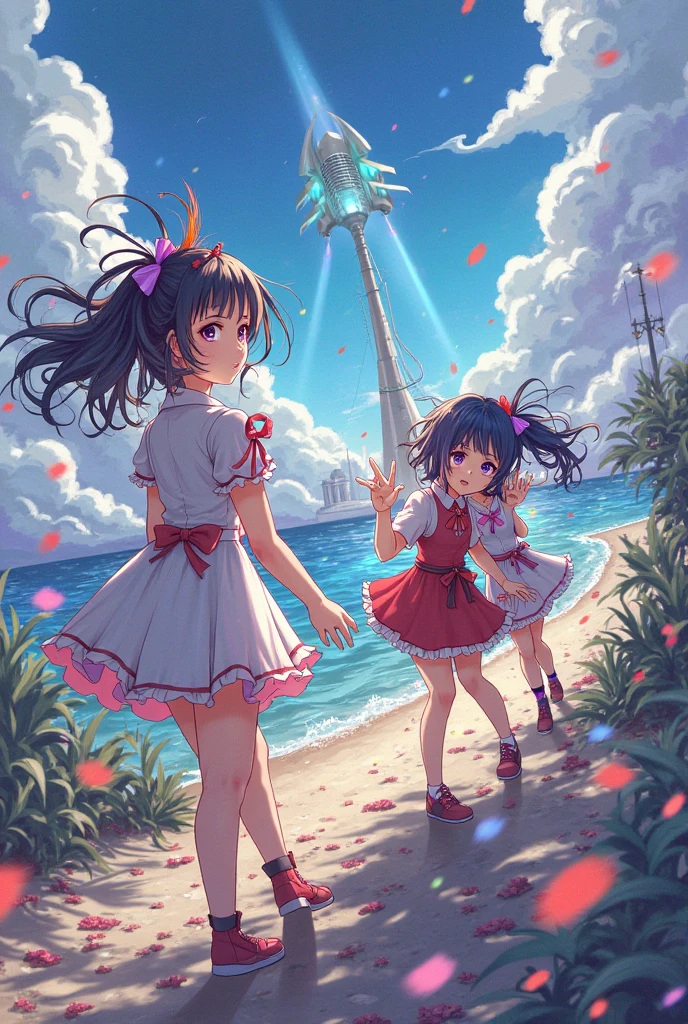 Girl looking up at the sky