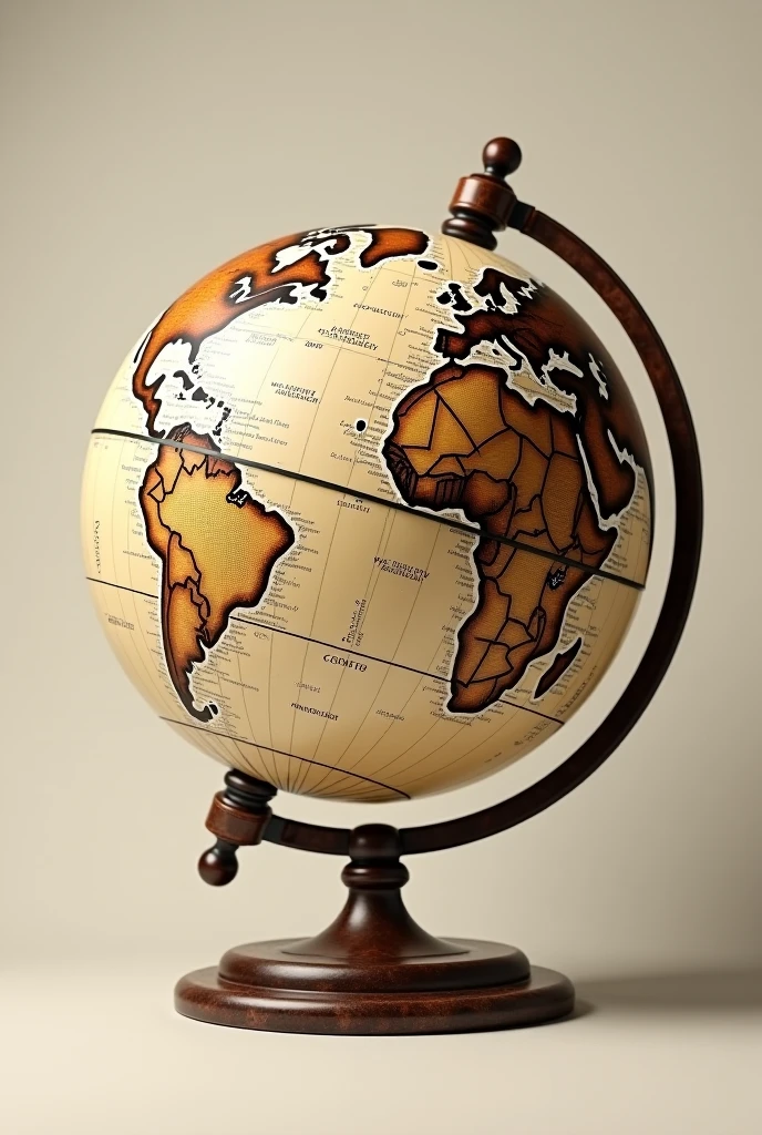 Globe with stand on white background