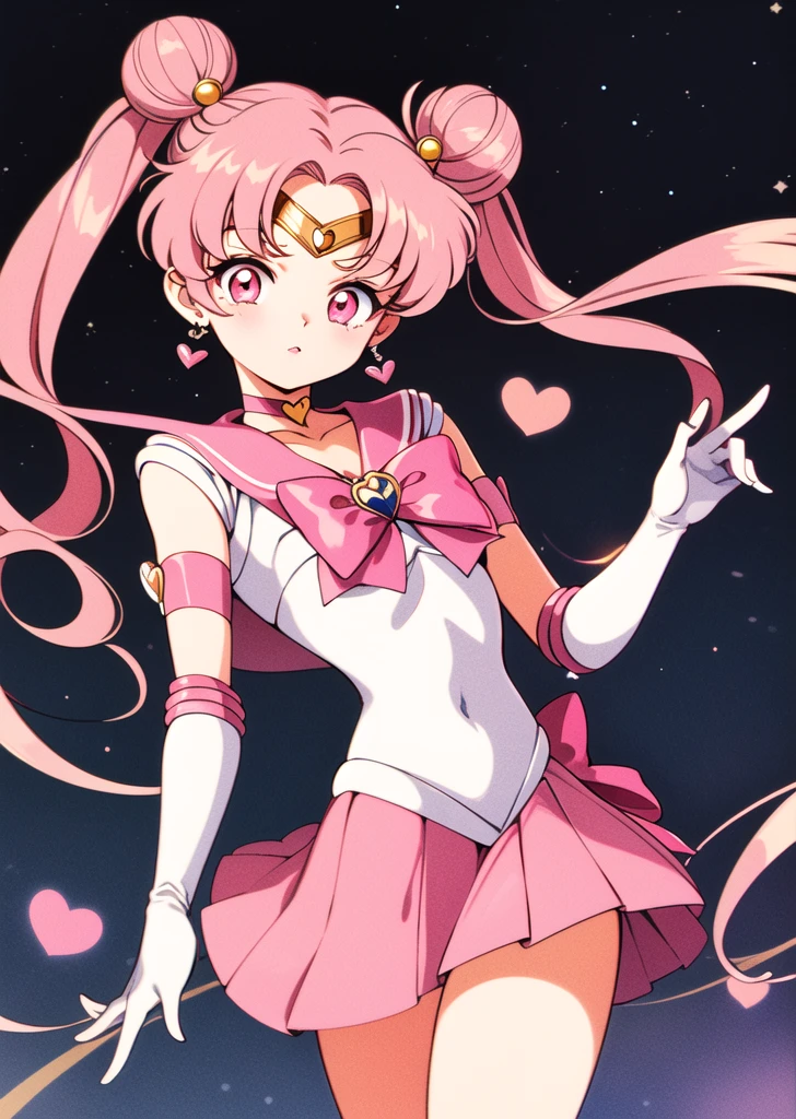 obra maestra, Mejor calidad, absurdos, perfect anatomy, 1 chica, Solo, SMMoon, 1990s \(Estilo\), Sailor Chibi Luna Cabello Rosa, pupilas rosadas ojos, subir las escaleras, de cerca, Sonrisa, tiro de vaquero, Uniforme Sailor Senshi Rosa, Collar marinero rosa, falda plisada rosa, guantes de codo, en postura de espalda, Show off your loot, backward, No hay tanga en un gran trasero, cuerpo completo, aausagi, de cerca booty (falda levantada por el viento, Exponiendo su) (cara de alto detalle)