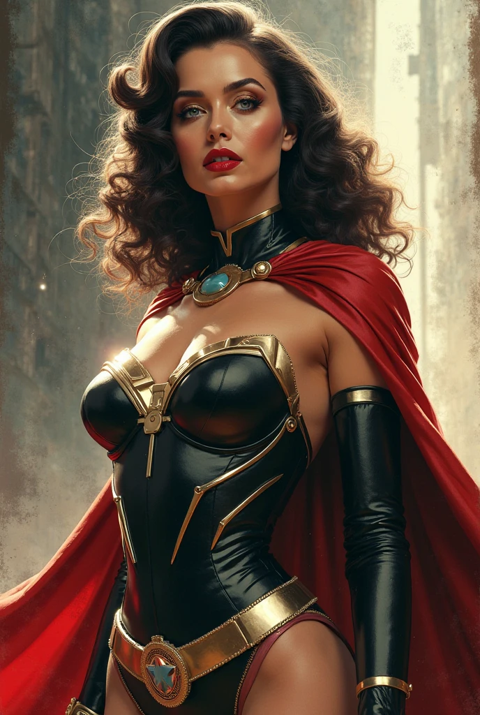 photorealistic:1.37),%20Highest%20Quality,%20,(masterpiece, top quality, best quality, official art, beautiful and aesthetic:1.2), (1girl:1.3), long and curly dark brown hair, extremely detailed, portrait, looking at viewer, solo, (full body:0.6), detailed background, close up, mischievous eyes, (warm summer castle theme:1.1), sorceress, charlatan, smirk, mysterious, walking in courtyard, revealing ((dark red)) sorcerer attire, red knee-length red skirt, off shoulder, straps, long sleeves, loose sleeves, cloak, corset, black leggings, black trousers, black pants, long brown boots, buckles, straps, pouches, magic energy, red fabric, white trim, ((((gigantic breasts, cleavage, skindentation)))), slim waist, slim hips, long legs, medieval (castle exterior:1.1) background, dark mysterious lighting, shadows, magical atmosphere, dutch angle
