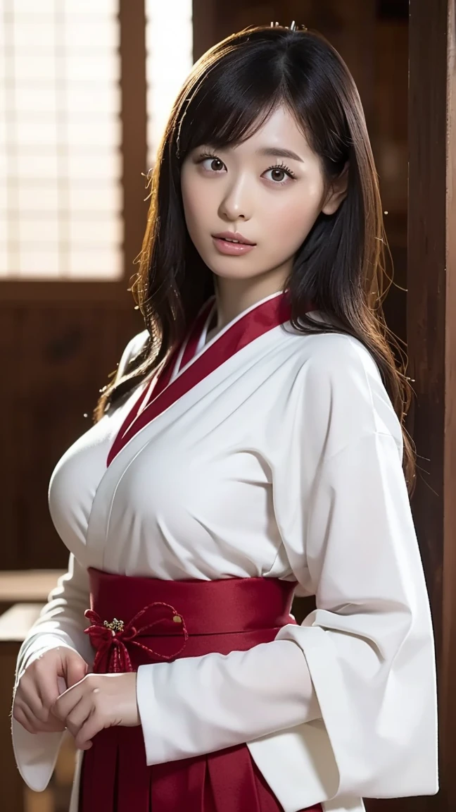 a woman in a robe holding a sword, long hair, breasts, black hair, long sleeves, weapon, japanese clothes, kimono, holding weapon, lips, holding sword, katana, sheath, black kimono,