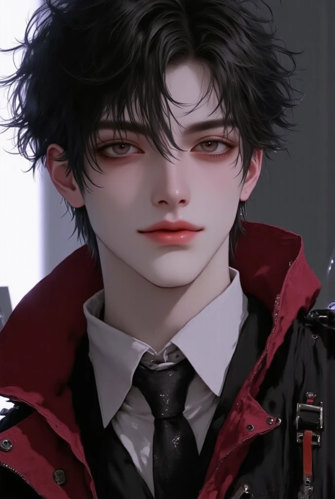 (masterpiece), (best quality), 1man, solo, male, middle part hair, black hair, dreamy amber eyes, chiseled jawline, muscular, modern student, modern uniform, arrogant, confident, playful, unbothered, mighty, classroom background, forehead, majestic, aesthetic, ethereal, handsome, tall, stunning, detailed eyes, young adult face, magnificent background, (1men), detailed(light and shadow), light effects, cinematic camera angles, gentlemen, gentle, elegant, detailed light and shadow, cinematic scenery, (1person), (solo men), (short hair), young man, 18 years old, (exquisite art), rich, luxurious, (Vibrant colors with subtle gradients), (Expressive character designs)