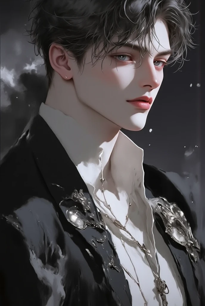 (masterpiece), (best quality), 1man, solo, male, black hair, dreamy eyes, amber eyes, chiseled jawline, muscular, modern student, modern uniform, arrogant, confident, playful, sitting in classroom, classroom background, forehead, majestic, aesthetic, ethereal, handsome, tall, stunning, detailed eyes, young adult face, magnificent background, (1men), detailed(light and shadow), light effects, cinematic camera angles, gentlemen, detailed light and shadow, cinematic scenery, (1person), (solo men), young man, 18 years old, (exquisite art), (Vibrant colors with subtle gradients), (Expressive character designs)