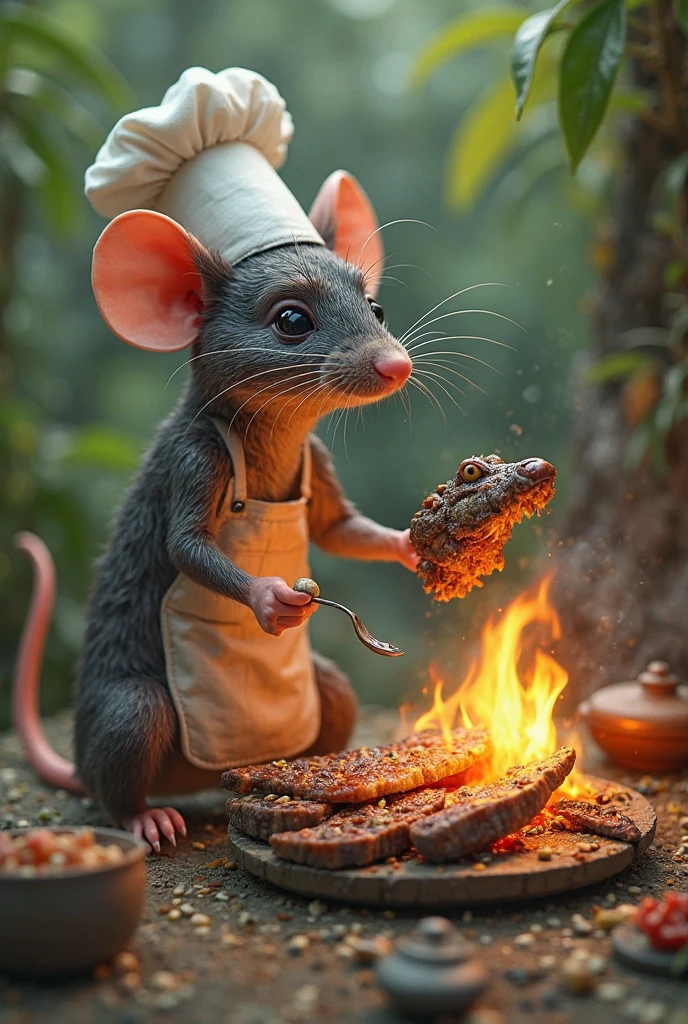 solo, male, (slim), (male anthro possum):1.3, grey body, white belly, (inside a cooking pot):1.3, (kemono:1.4)
(inside a black cooking pot) (black thong, red pattern:1.2),
detailed eyes, possum tail, covered in vegetables ((body portrait)),
, (detailed eyes, green eyes, glowing eyes):1.1,
(outdoors:1.35), giant cooking pot, forest, candle, night, (particles ,firefly, blue glowing):1.3,
detailed background, photorealistic, realistic hands, 8k HD,
(dark shadows, wide dynamic range, hdr, low light:1.2),
by (by Pino Daeni, (by ruaidri), (by virtyalfobo), (by Kenket).