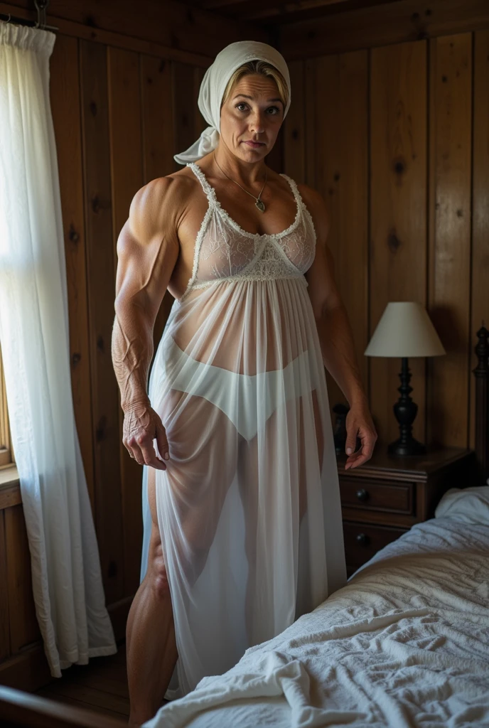 Subject focus: 1dancingfemboy accompanied by 1 borny topless burly bald fat old nudist elderly with robust build besides me, ((I'm topless & wearing micro lacey-thong with bulge:1.5)), (I have bulge on crotch:1.2), my thong is really skimpy barely hiding anything, 2people beautyxugly, he is guarded by 1 topless burly old elderly man soldier with robust build, accompanied by 1 robust nudist burly old man, the old robust guard's big hand on my shoulder, I'm the only one wearing lingerie the rest of men are barely wearing anything, ((Facial face close-up portrait), (both arms behind head - sexy luscious pose)), I'm posing for the robust old man besides me, the old elderly men hugging molesting me, smile so sweet, Full body shot of 1femboy with girl-like delicate curves, young 12 yo boy with girl's face, very very very very beautiful boy with girl's face aphrodisiac, [story: I'm the young jujutsu sorcerer, this scene takes place inside my shinto temple alongside my robust old man only-men guards], blushing, (short straight silvery hair with red trace & blunt bangs:1.2), (curvy femboy), (curvy thicc boy with girl's very beautiful face), (tiny flat chested - femboy flat chest:1.65), thick arms, (white eyelashes), (nipples visible), my old men henchmen looking in awe, Surrounded by robust old men, (settings are 10th century around 1000 AD), indoor - the shinto temple, (front view),  (I'm only wearing a simplest sheer negligee accentuating my whole body under:1.5), I am nude under the silken sheer negligee, a beautiful and motherly face, he had wide hips & thicc thighs are entirely bare for all to see, emphasizing her feminine allure, curvy model body, full lips, plump, fleshy juicy hips, glossy sweaty skin, 🤬❤❤️‍🔥💦🍑, juicy lips, plump red lips, absurdres, high res, ultrasharp, 8K, professional photograph, award-winning portrait, masterpiece, (high detail full-body view), symmetrical, Nikon D850, 85mm lens, f/1.8, depth of field,