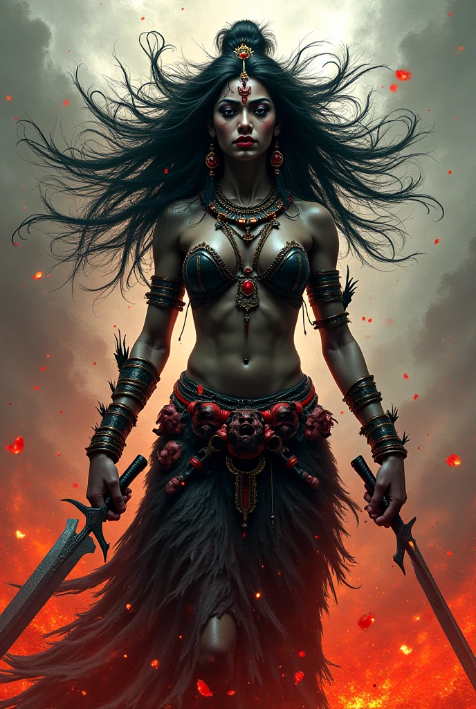 druida da raça tiefling, with dreadlocks and reddish skin, with lava around your body, personagem feminina baseada no jogo de RPG d&d
