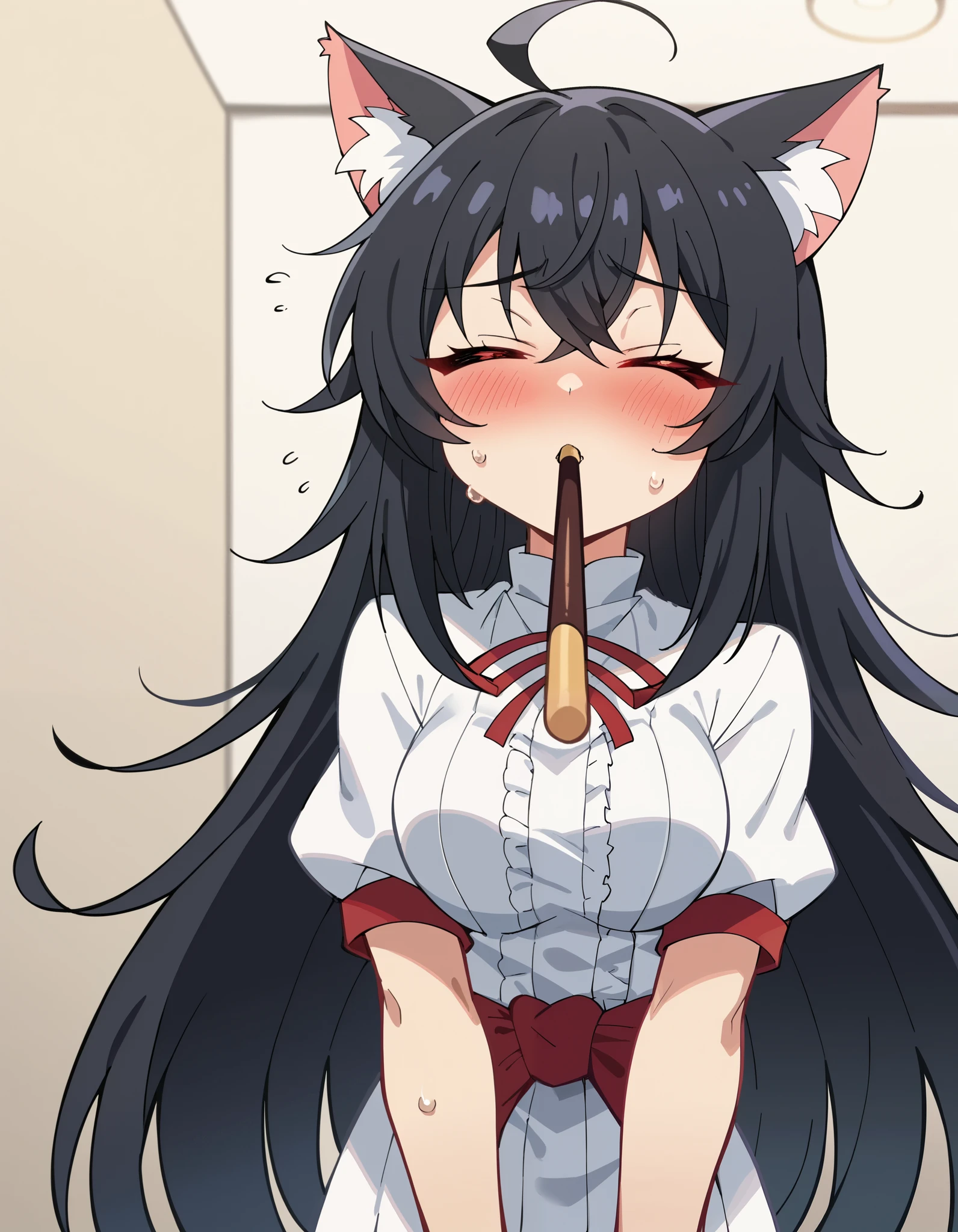 ((Two Japanese Girls、Cat ear)), ( small)), ((Facial expressions are random、various expressions、joy, anger, sadness))、classroom、During class、On the lectern、In front of everyone、long hair、One knot、twin tails, 最high quality, high quality, Highly detailed 8K wallpaper,beautiful eyes、かわいいWatery eye、((No underwear))、(During classにオナニー、hands on crotch、Put your fingers deep inside your vagina、Stick both hands in pussy、Guchogucho)、(Spreading sensitive pussy with fingers)、A quiet and innocent girl、A lewd young girl seduces a man、Girls who love sex、(Peeing on my friend、Masturbation made my uterus feel good、I want to drink semen、I want you to ejaculate a lot into my uterus)、Twitching hips、Pussy overflowing with love juice、I want a penis so much my mind is full、Cute kids、(look away、Close eyelids、anxiety、small口、Watery eye)、Cute Breasts、(off shoulder、Cute off-the-shoulder camisole、Dabbing skirt、Cute Breasts、cute nipples、No underwear)、No modification、(small breasts、pregnancy、、younger sister、Next year、female primary school student、Immature young girl、disheveled clothes)、small breasts、(large amount of love juice)、(Amazing squirting、Love juices running down my feet、a lot of pee:1.6)、The viewer peers in from below、From a position where you can see her pussy、((Delicious looking pussy、Open wide、It's twitching:1.4))